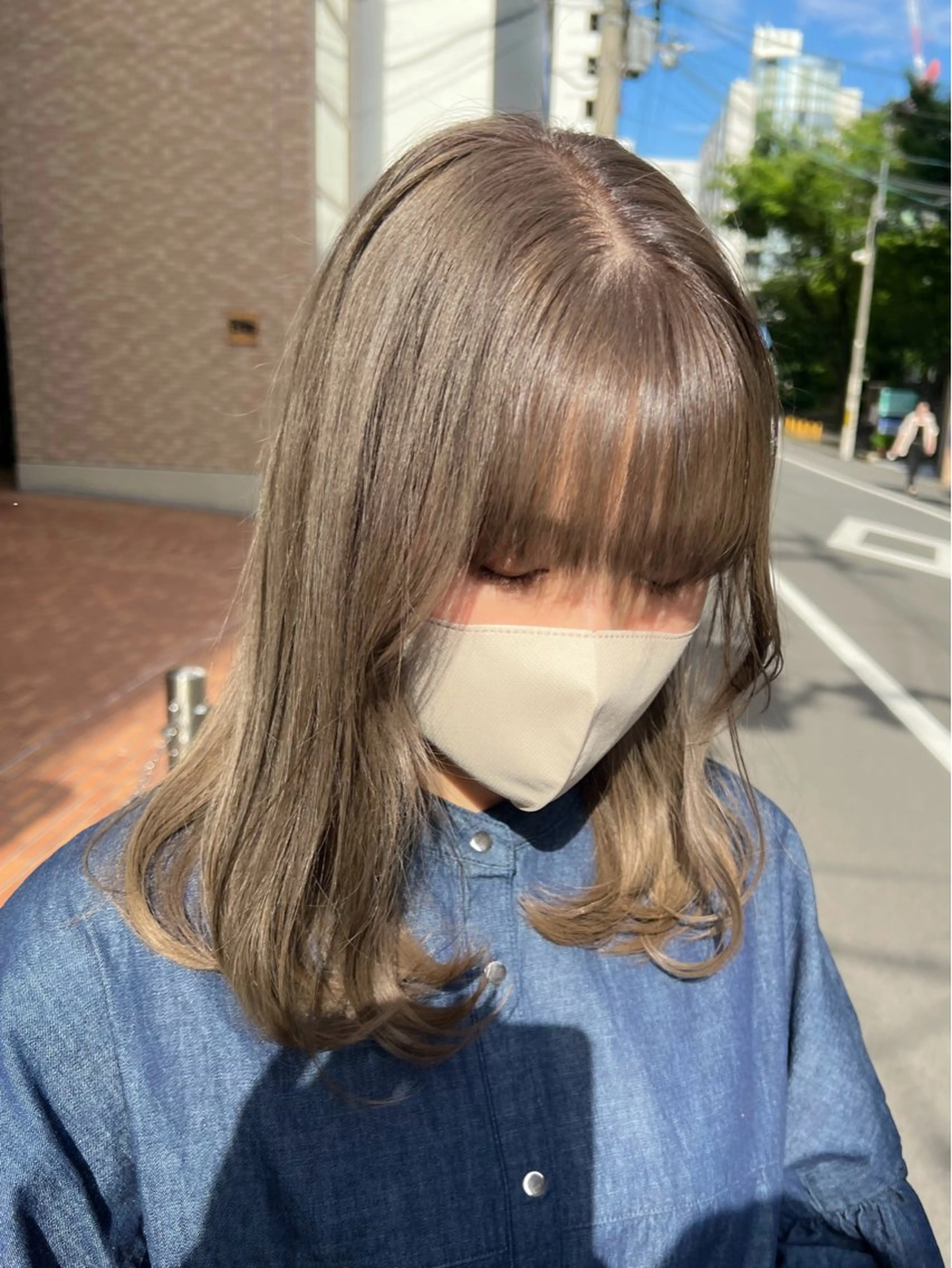 ミディアム カラー カット ヘアカラー トリートメント le'a所属・谷町/Le'a /竹原詩緒奈のヘアスタイル
