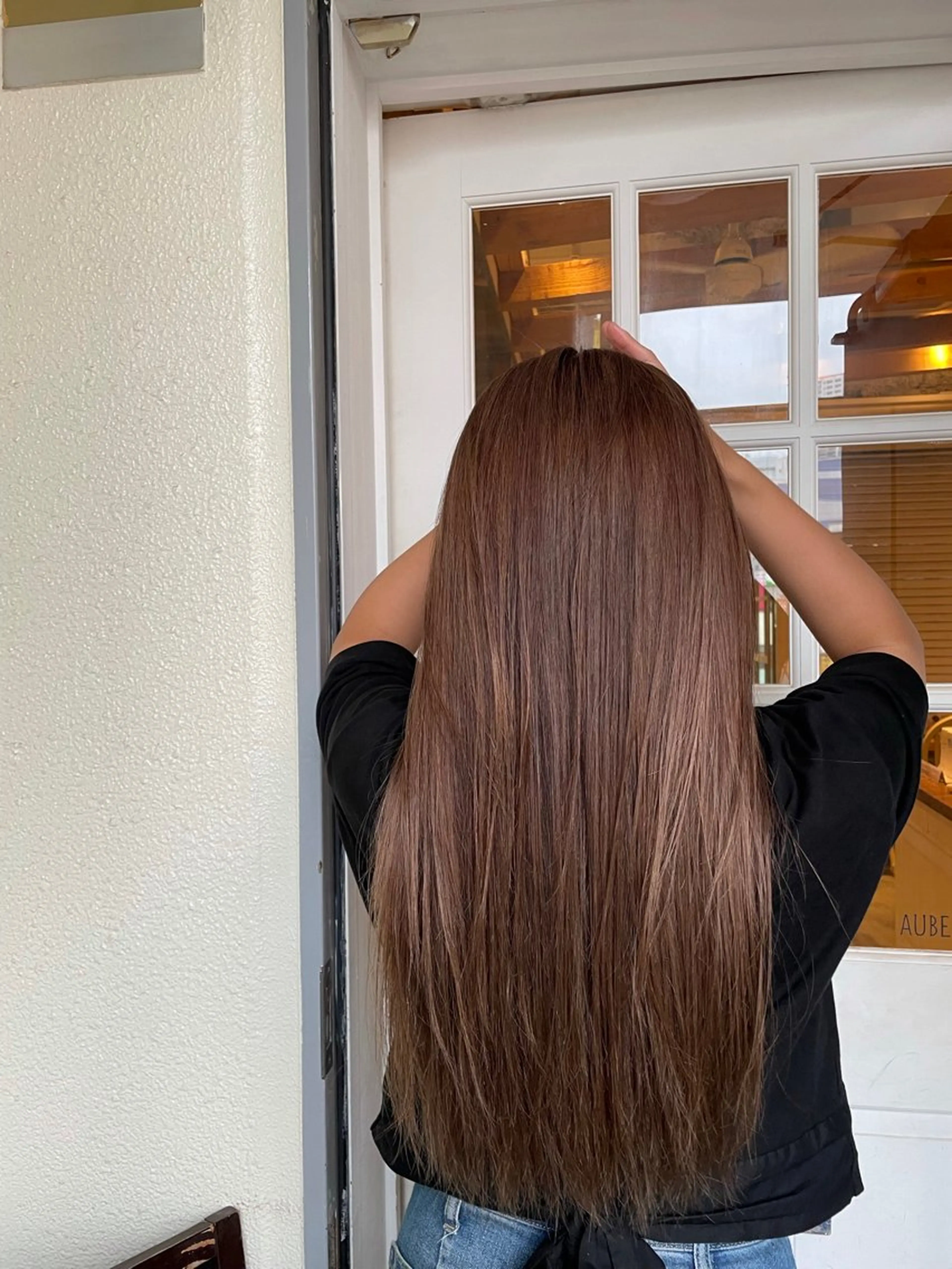 ロング カラー ブラウンカラー ピンクカラー カット ヘアカラー 縮毛矯正 縮毛矯正/暖色系 福澤ゆきあのヘアスタイル