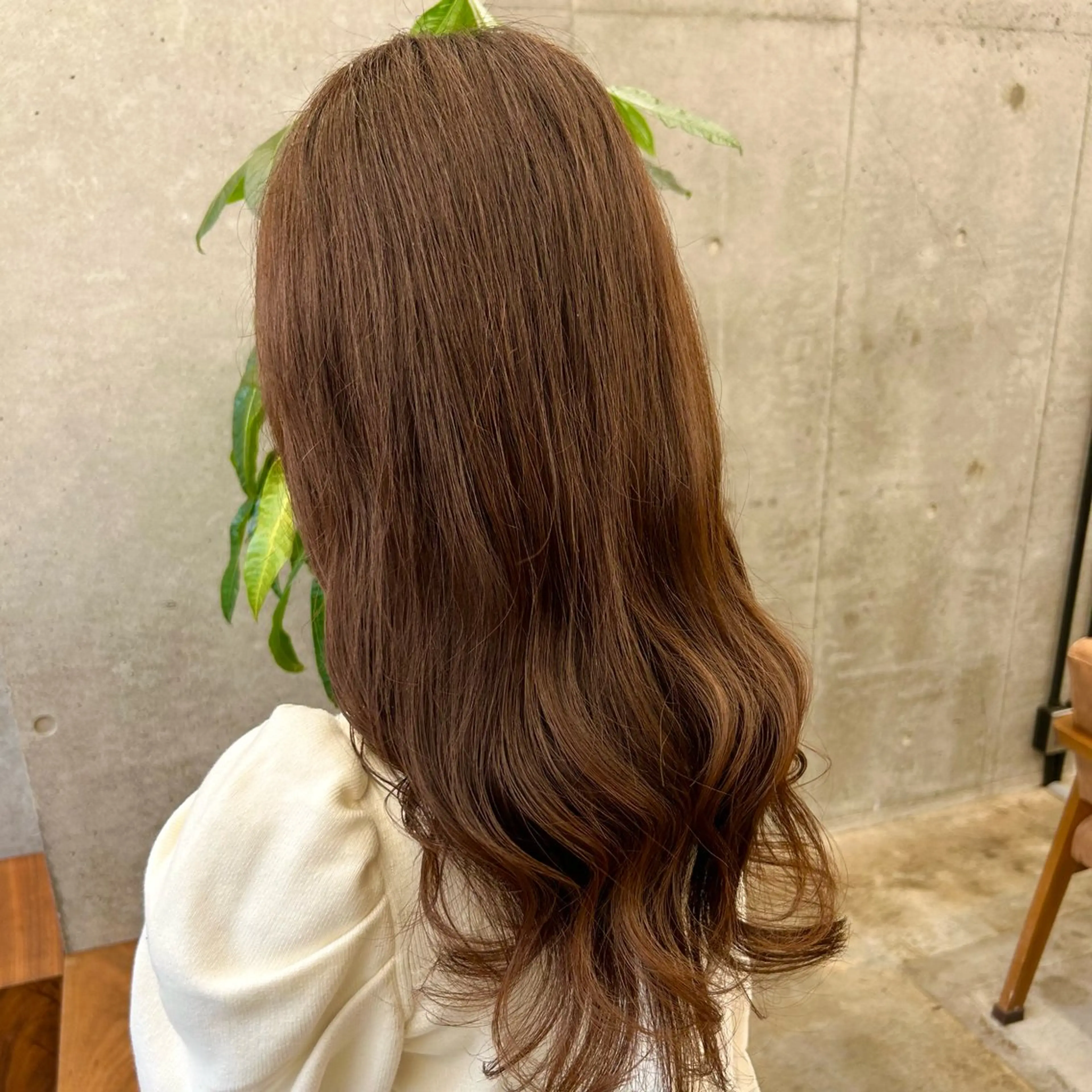 セミロング カラー ヘアカラー トリートメント ヘアセット ✨うるツヤ縮毛矯正 ✨ベージュ/レオンのヘアスタイル