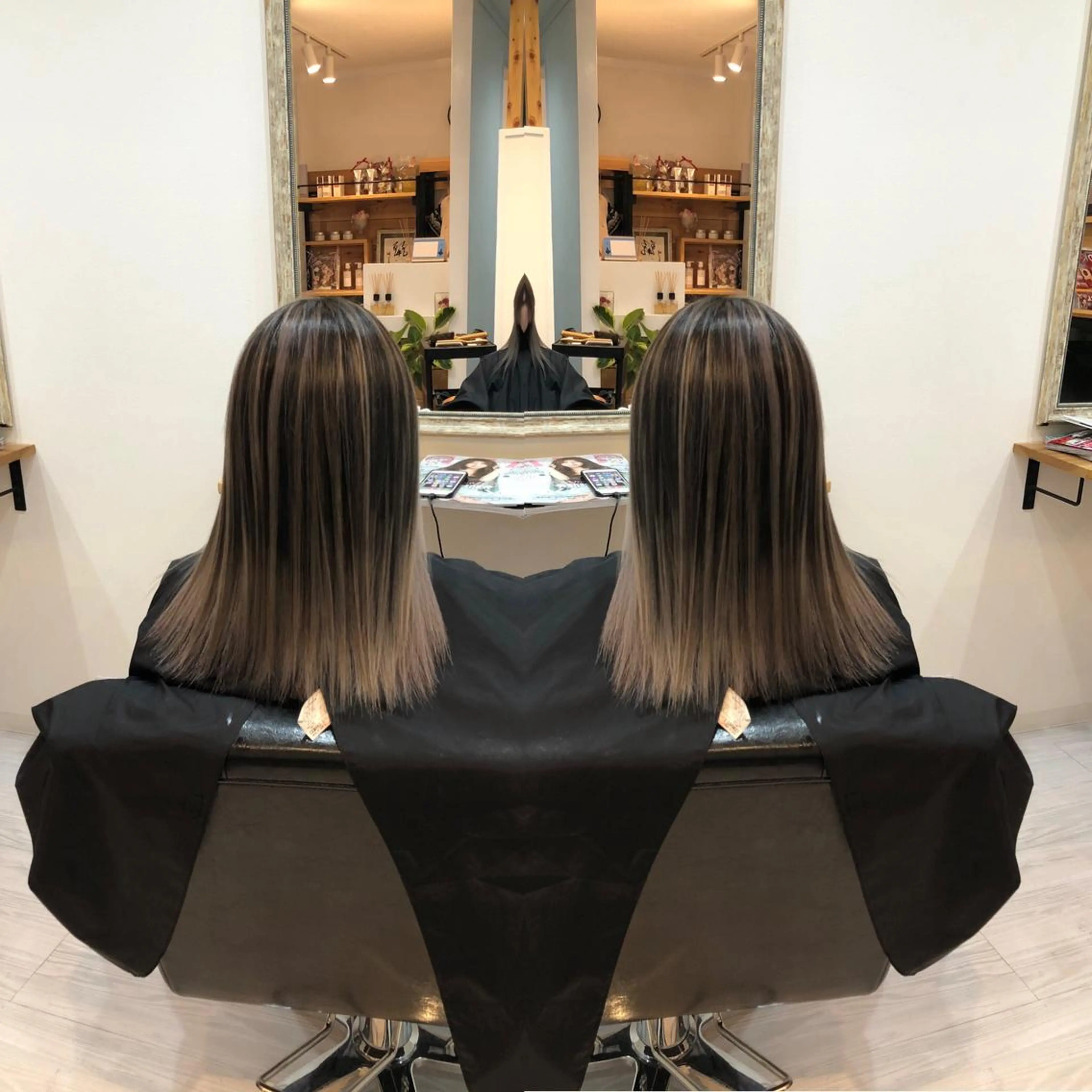 セミロング メンズ メンズバレイヤージュ メンズハイライト ハイライト レイヤーカット ヘアカラー aura所属・ashida yuukiのヘアスタイル