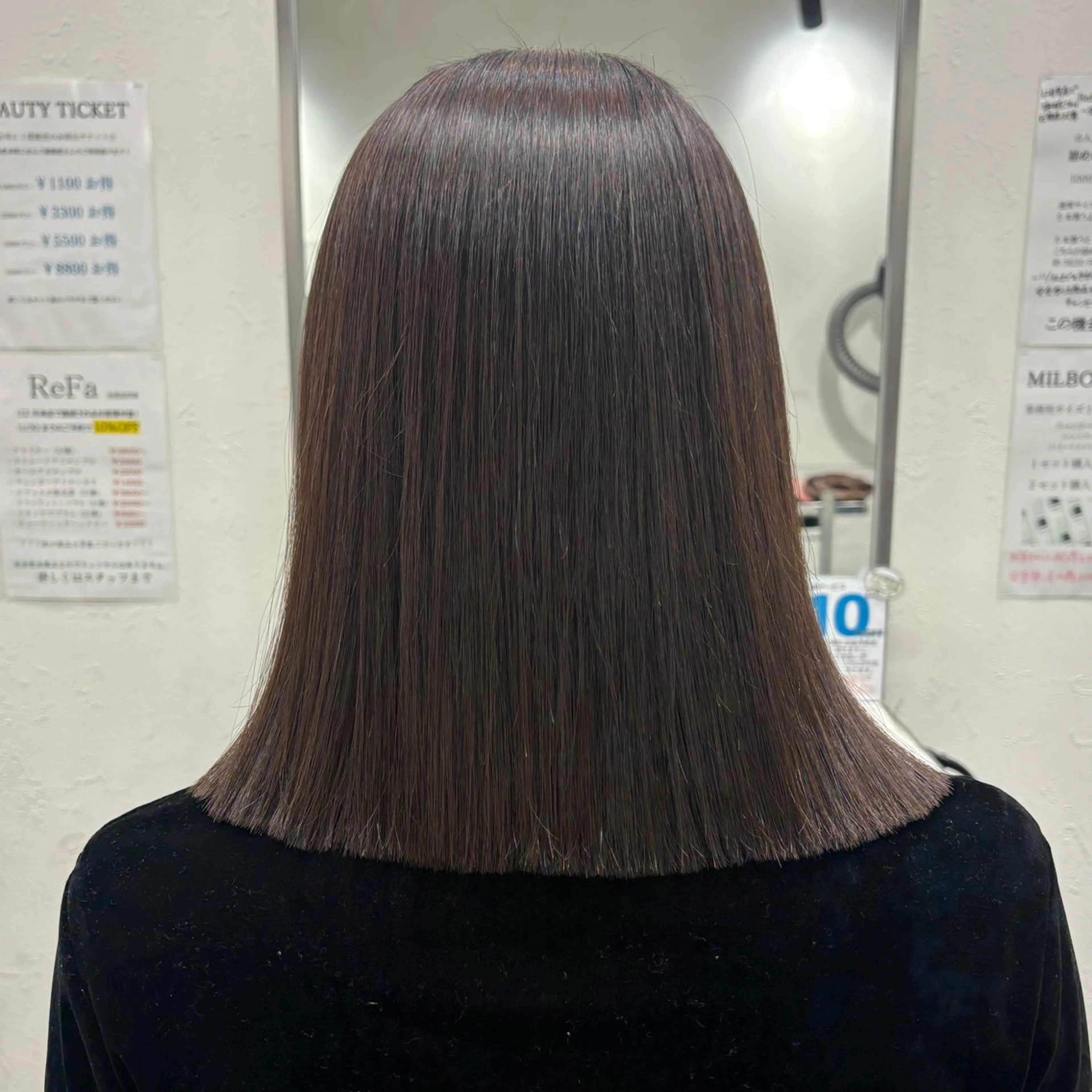 ミディアム 髪質改善/縮毛矯正/ 暖色カラー🎀🪞のヘアスタイル