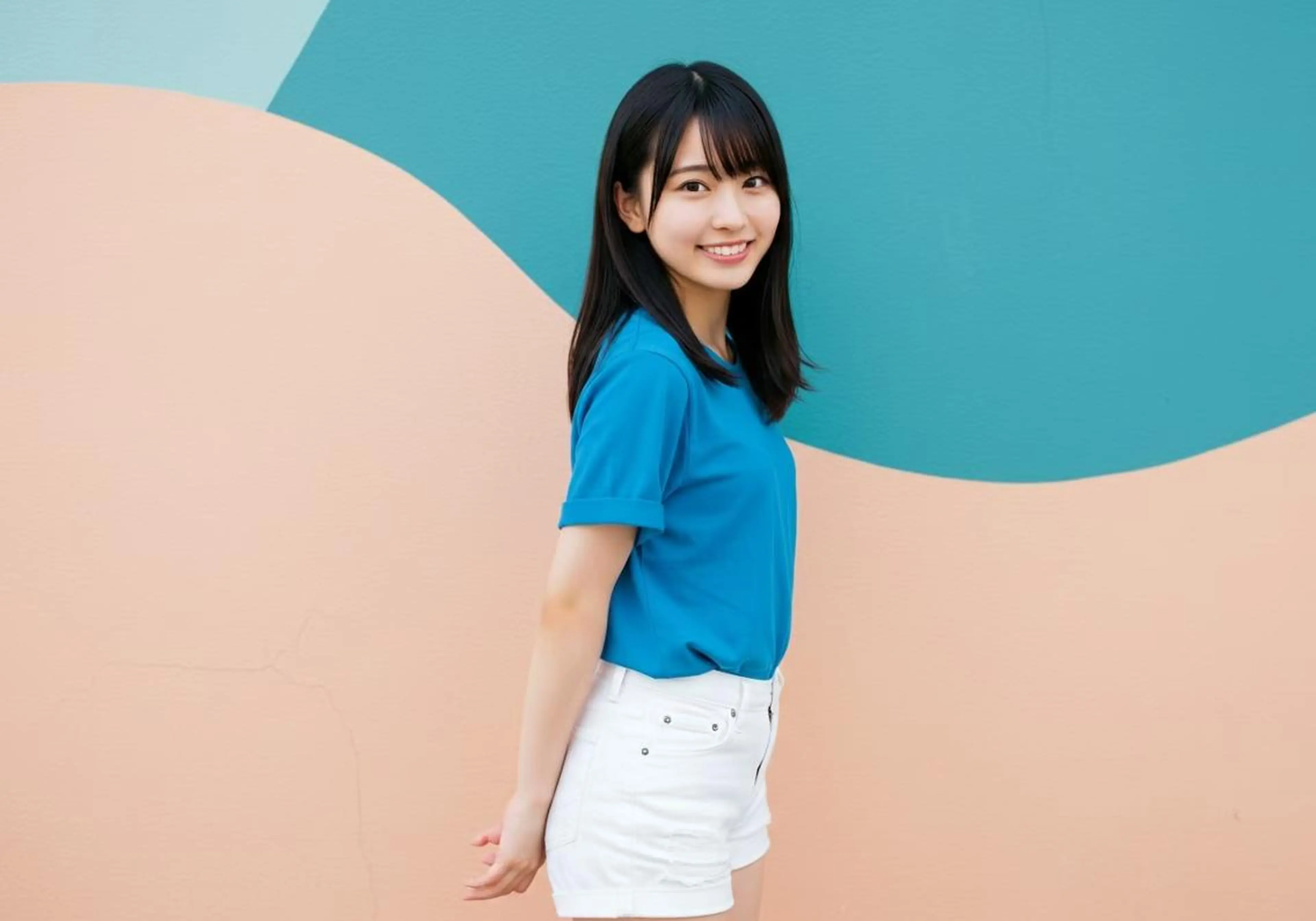 セミロング カット 高堰 朱羽のヘアスタイル
