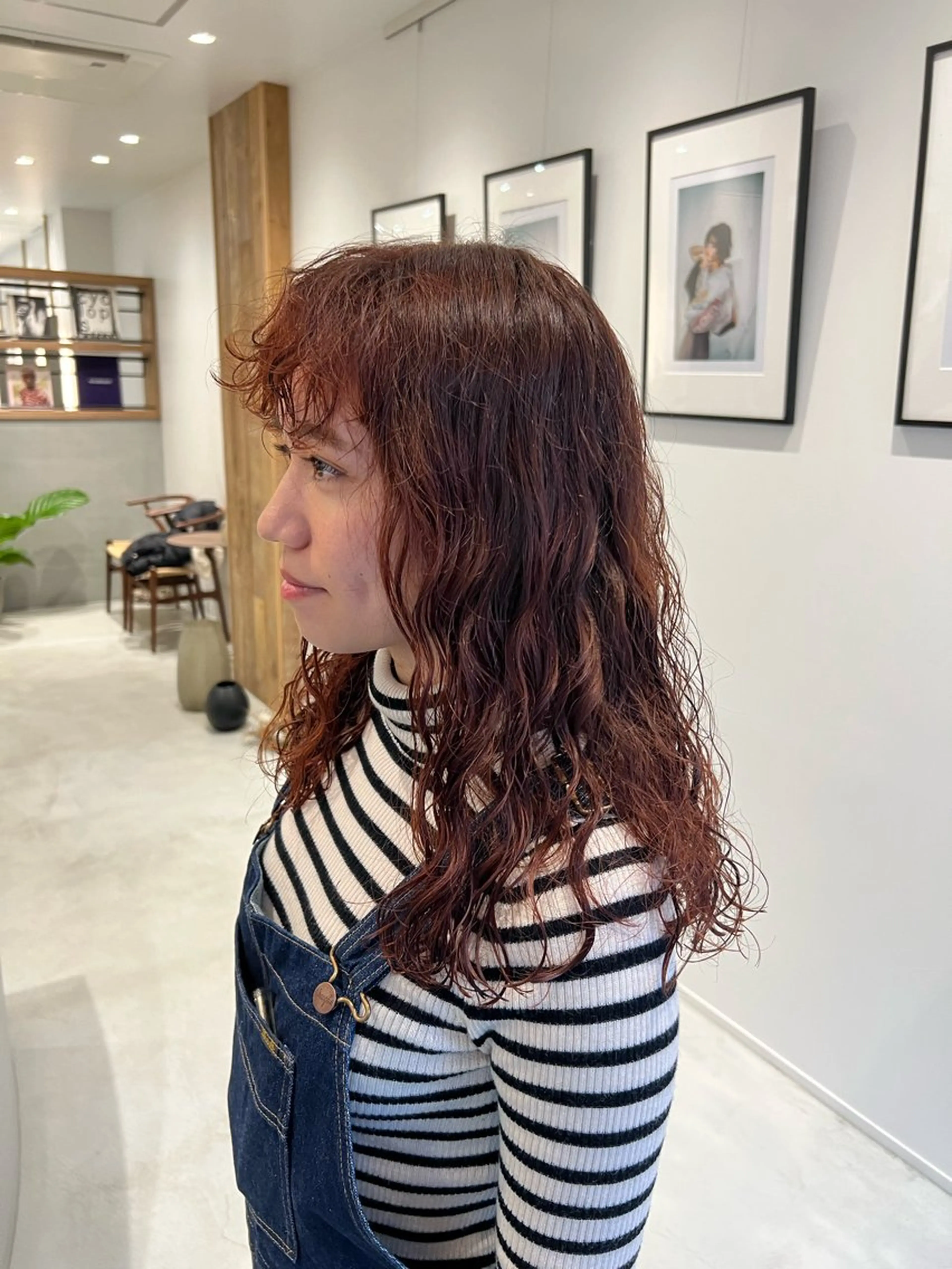 ロング オレンジブラウン カット ヘアカラー パーマ パーマ/名古屋パーマ / コデラ ナナホのヘアスタイル