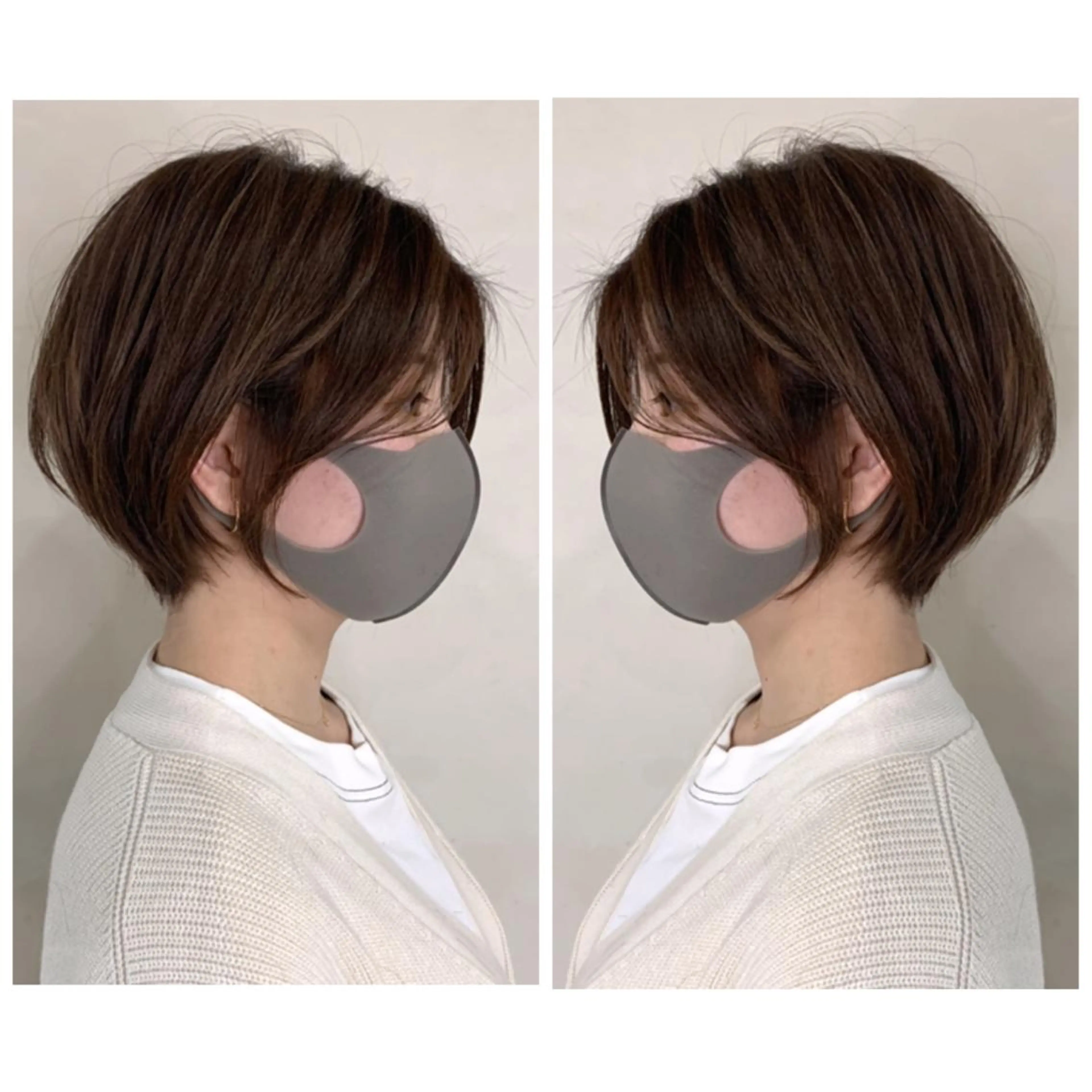 ショート カラー ショートボブ ハンサムショート 丸みショート デザインカラー ハイライトカラー 京都/烏丸/ショート 徒歩1分/秋山のヘアスタイル