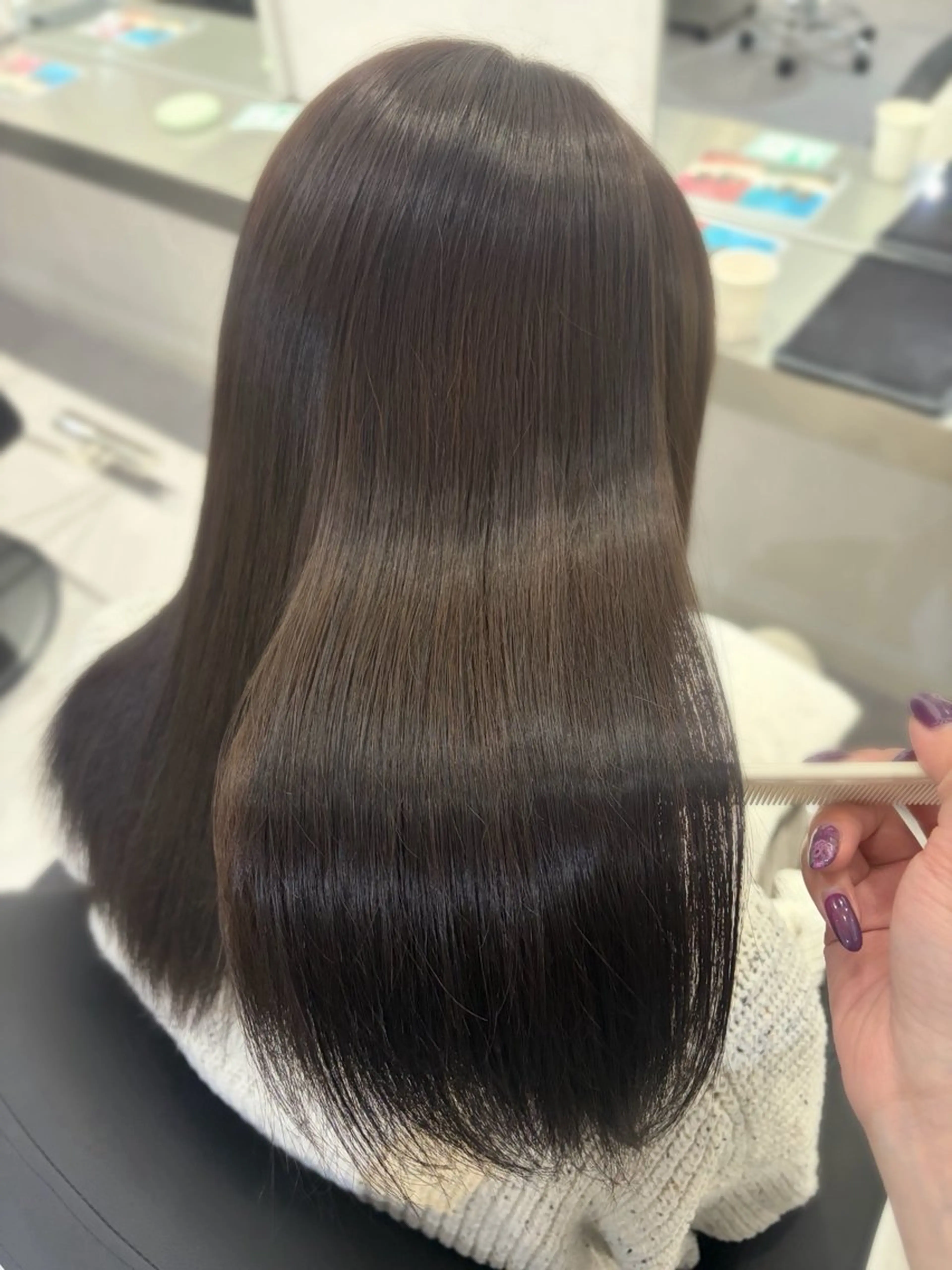 セミロング 縮毛矯正 縮毛矯正 🫧縮毛矯正支持率 No.1 ほのか🫧のヘアスタイル