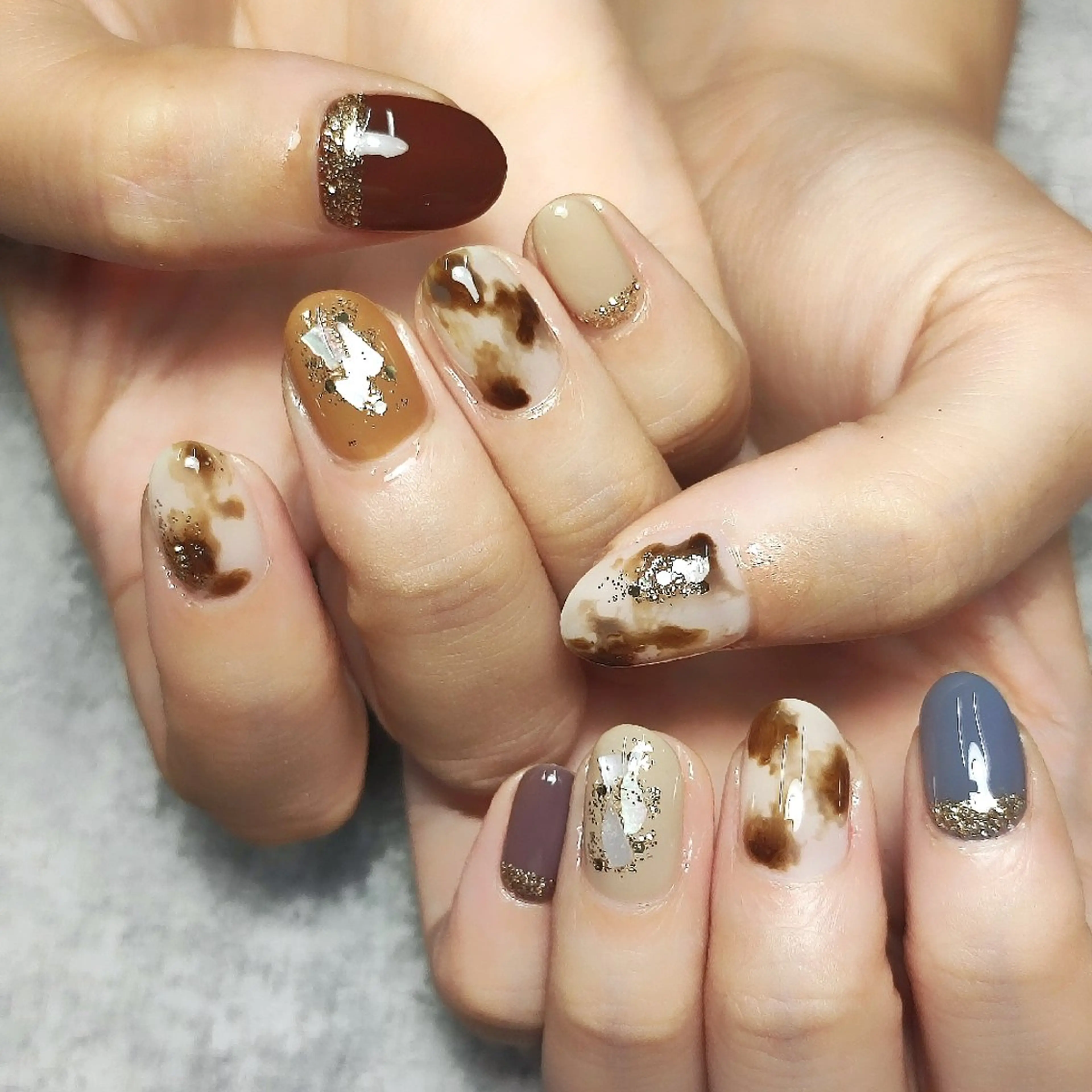 ネイル べっ甲ネイル 個人サロン saltnailのネイルデザイン