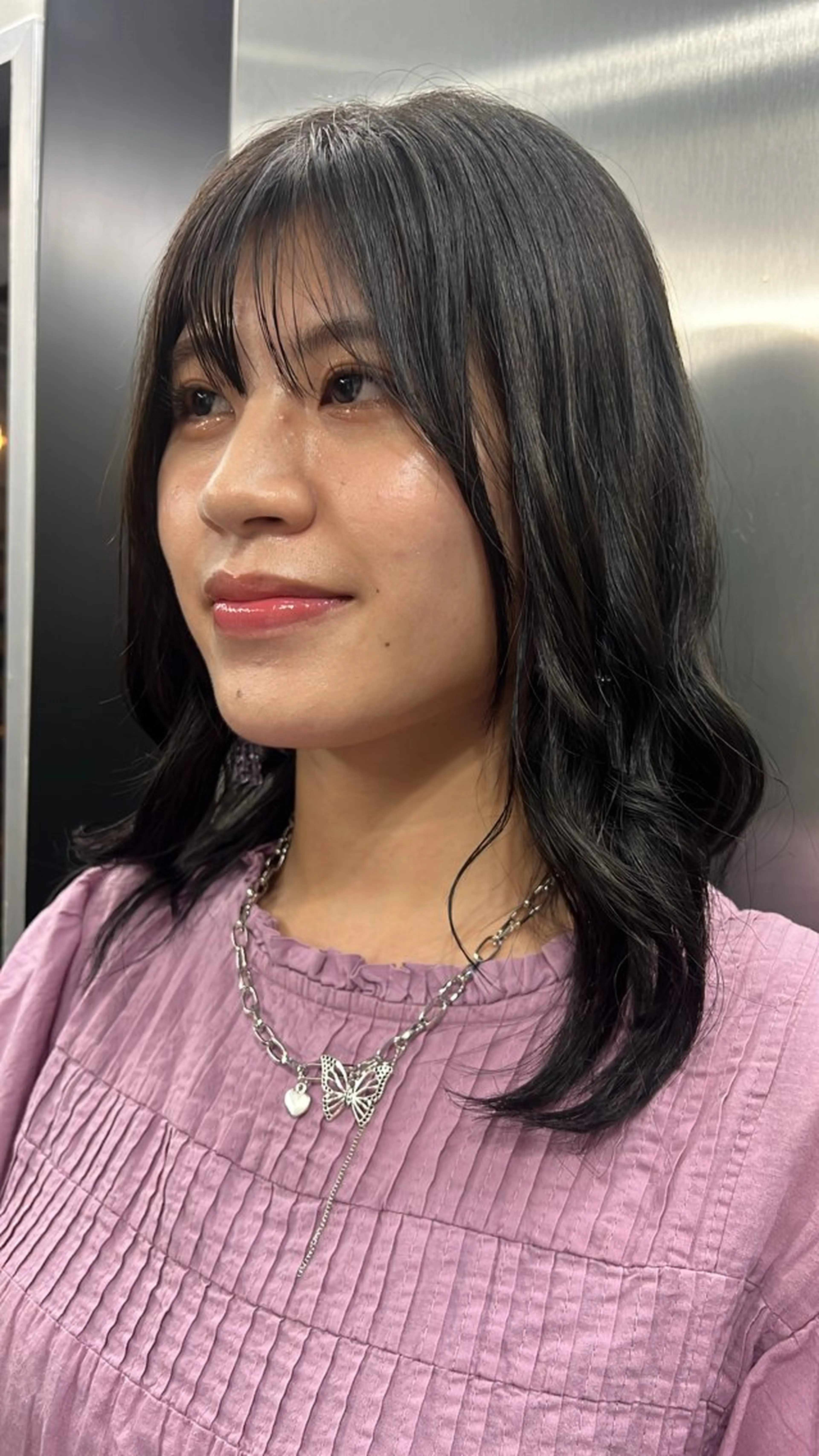 セミロング カラー 透明感カラー Lafith hair coco 博多店所属・脇山 真生のヘアスタイル