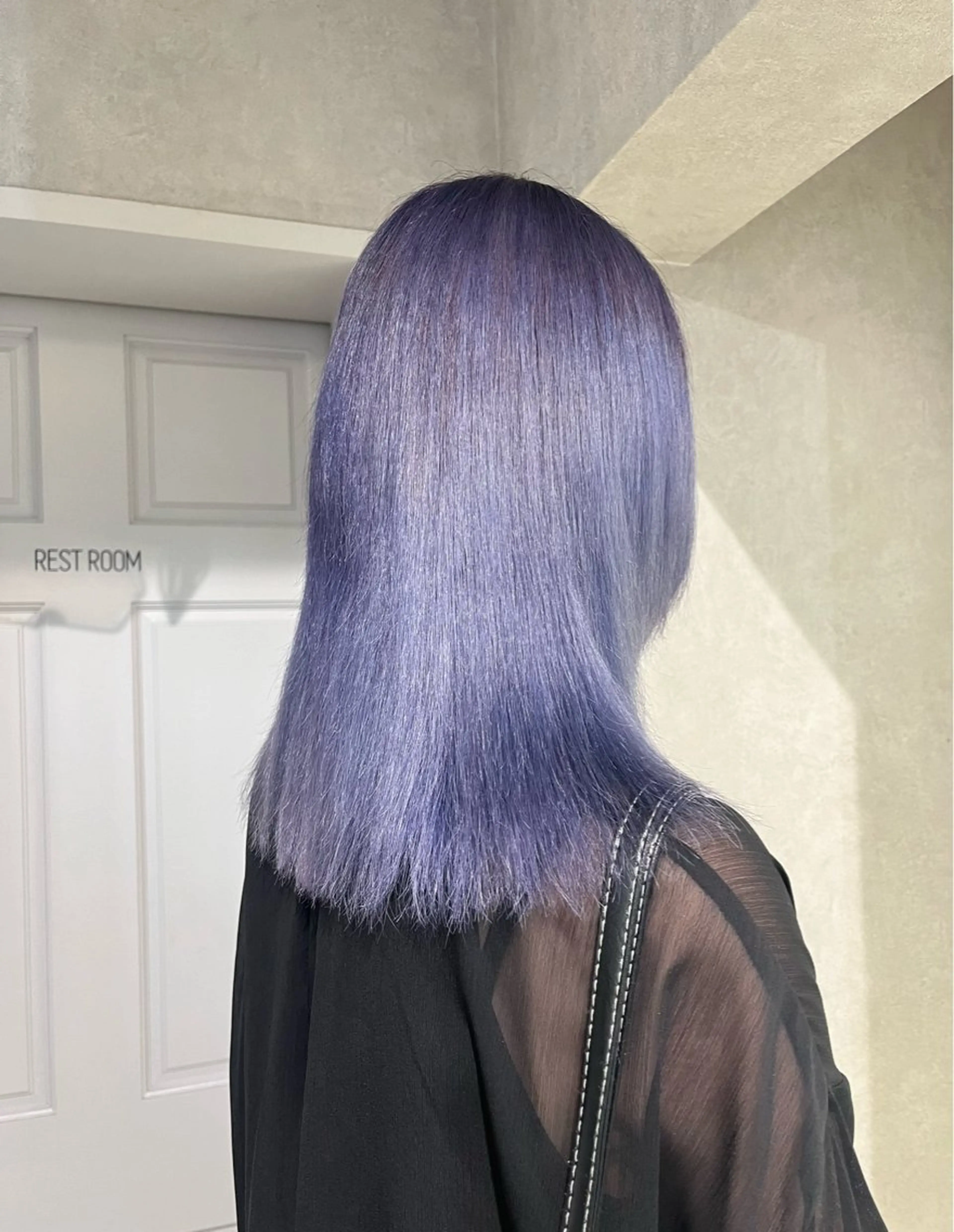 ミディアム カラー ブルーカラー ブルーラベンダー ラベンダーカラー ヘアカラー 艶ハイトーン/ 輝保🤍✨のヘアスタイル