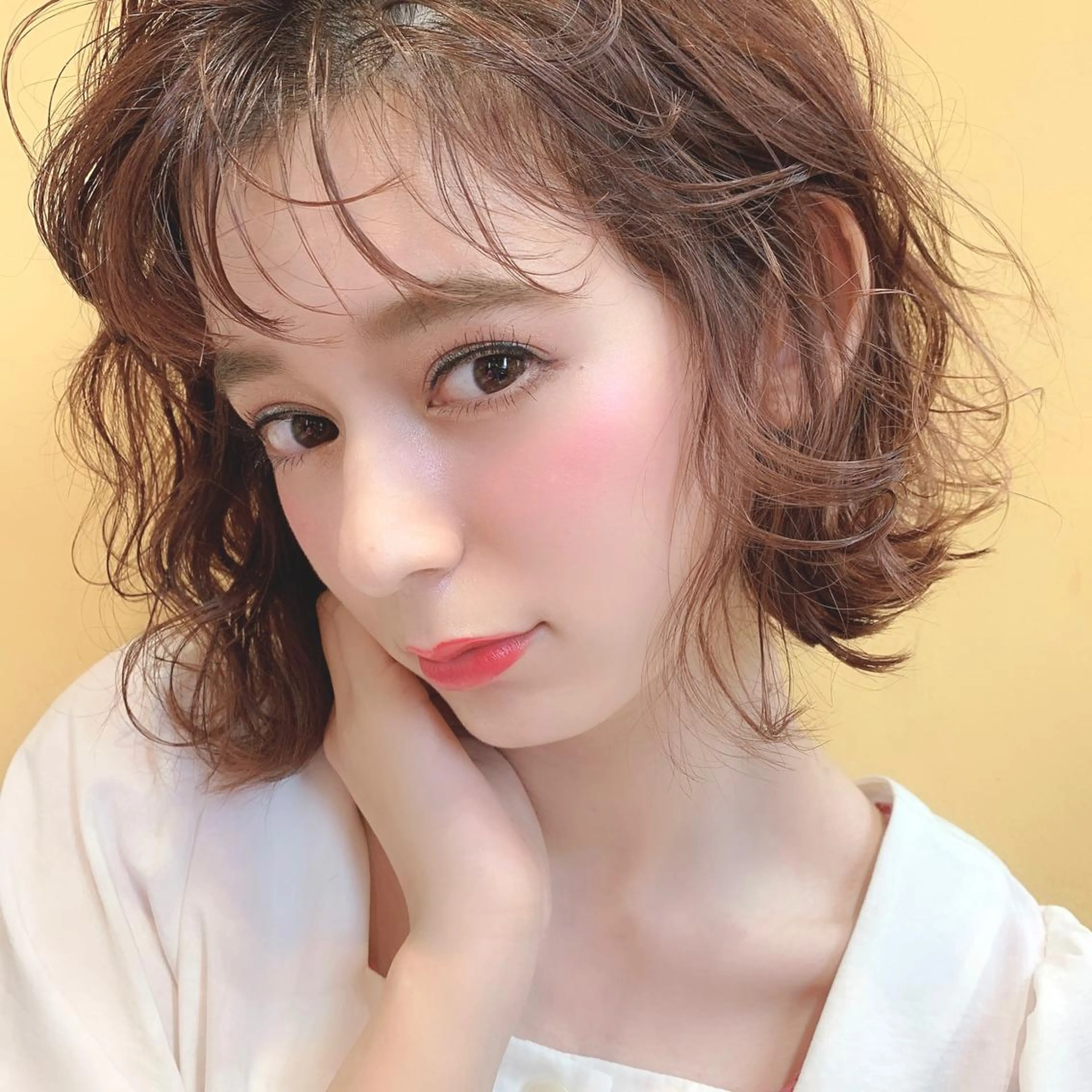 ショート カラー パーマ JYUNESU表参道所属・韓国ヘア🇰🇷🎀 透明感カラーのヘアスタイル