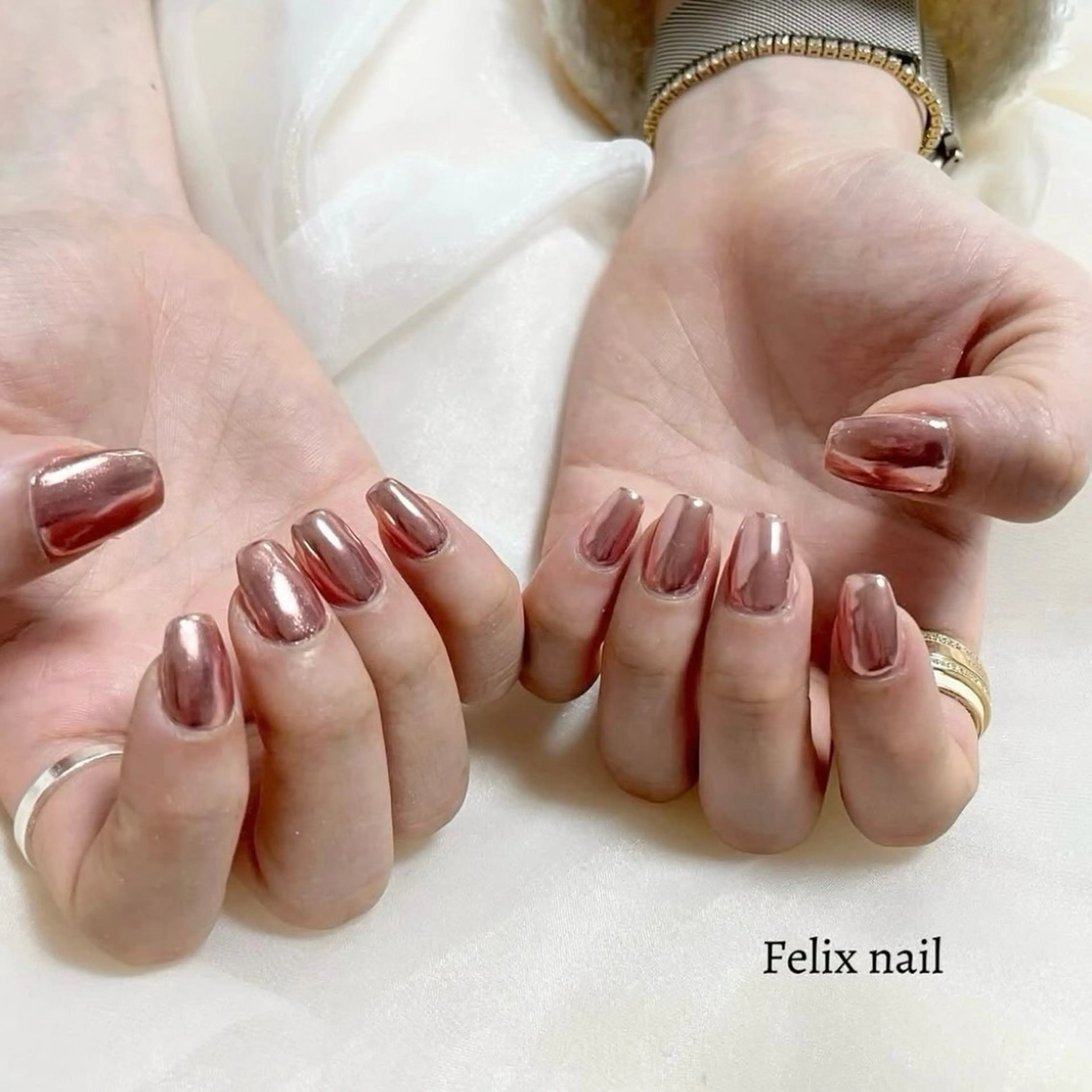ネイル ハンドネイル フェリックスネイル 大人綺麗/トレンドのネイルデザイン