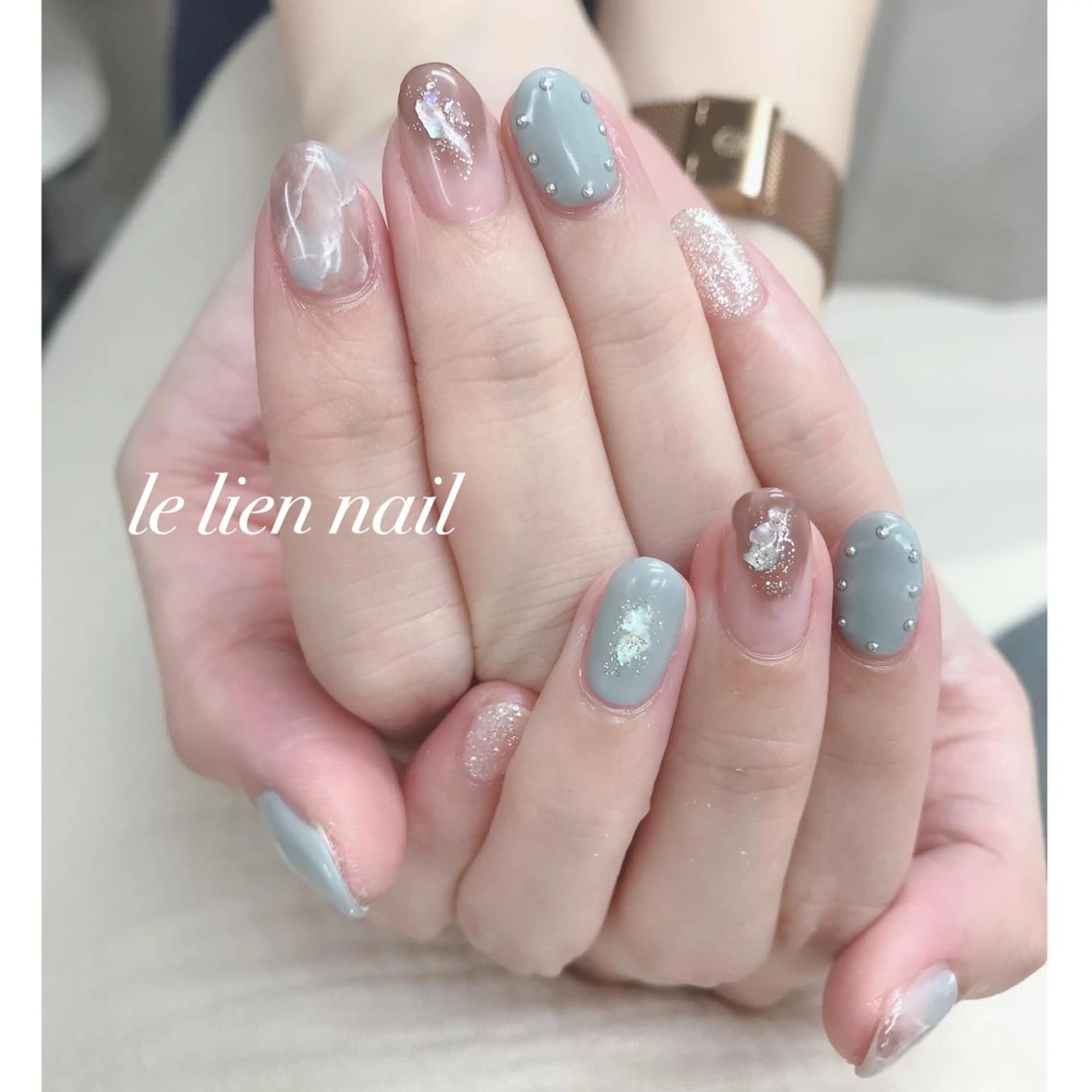ネイル アートネイル 大理石ネイル(マーブル) ニュアンスネイル ハンドネイル le lien nailのネイルデザイン