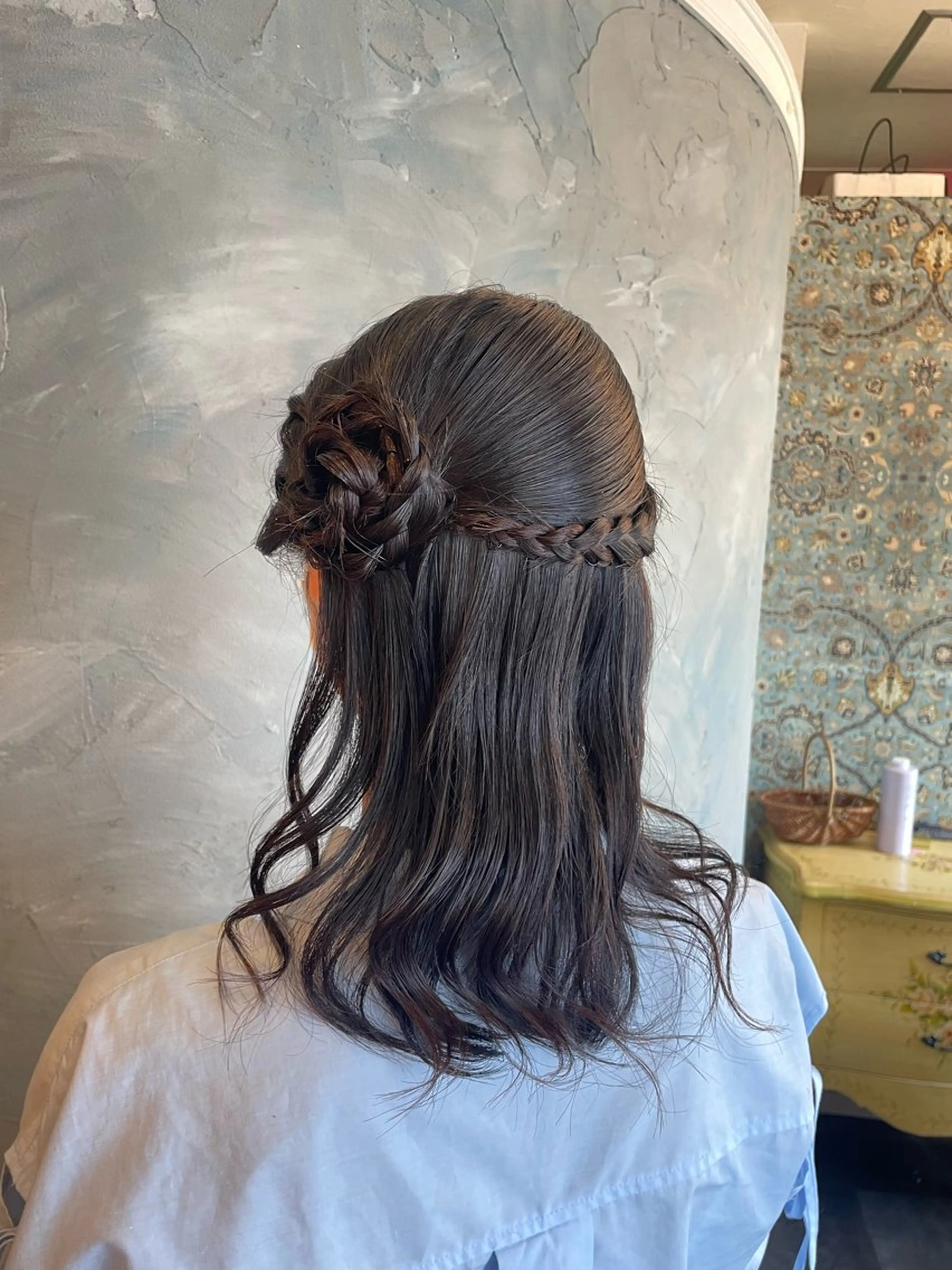ヘアアレンジ ハーフアップ お団子ヘア ヘアセット hair  make echo所属・hair make echo滿木あい花のヘアスタイル
