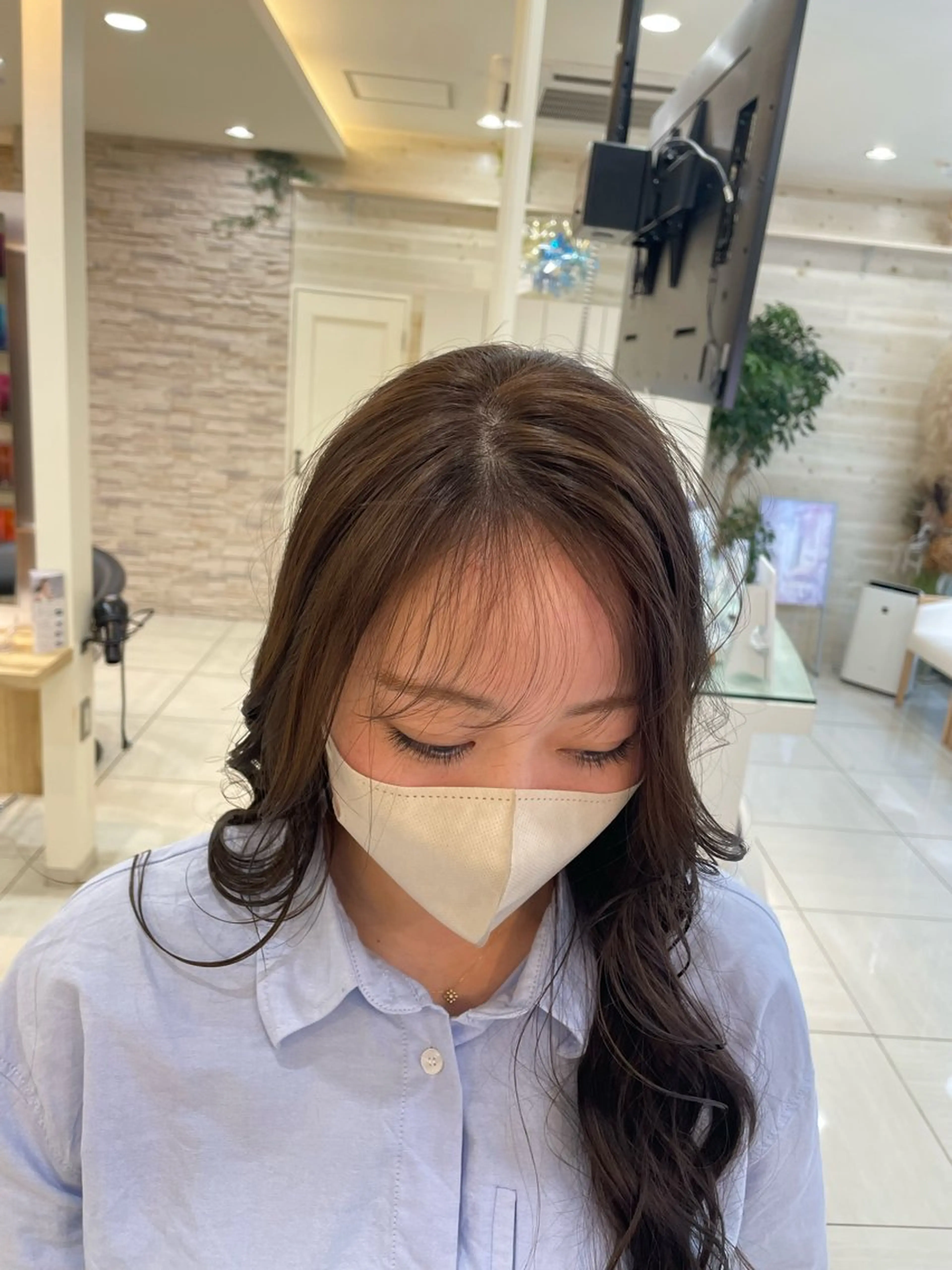 ロング カラー イルミナカラー 顔周りカット かきあげバング 似合わせカット カット ヘアカラー 田野倉NEXT店 美髪ニストのヘアスタイル