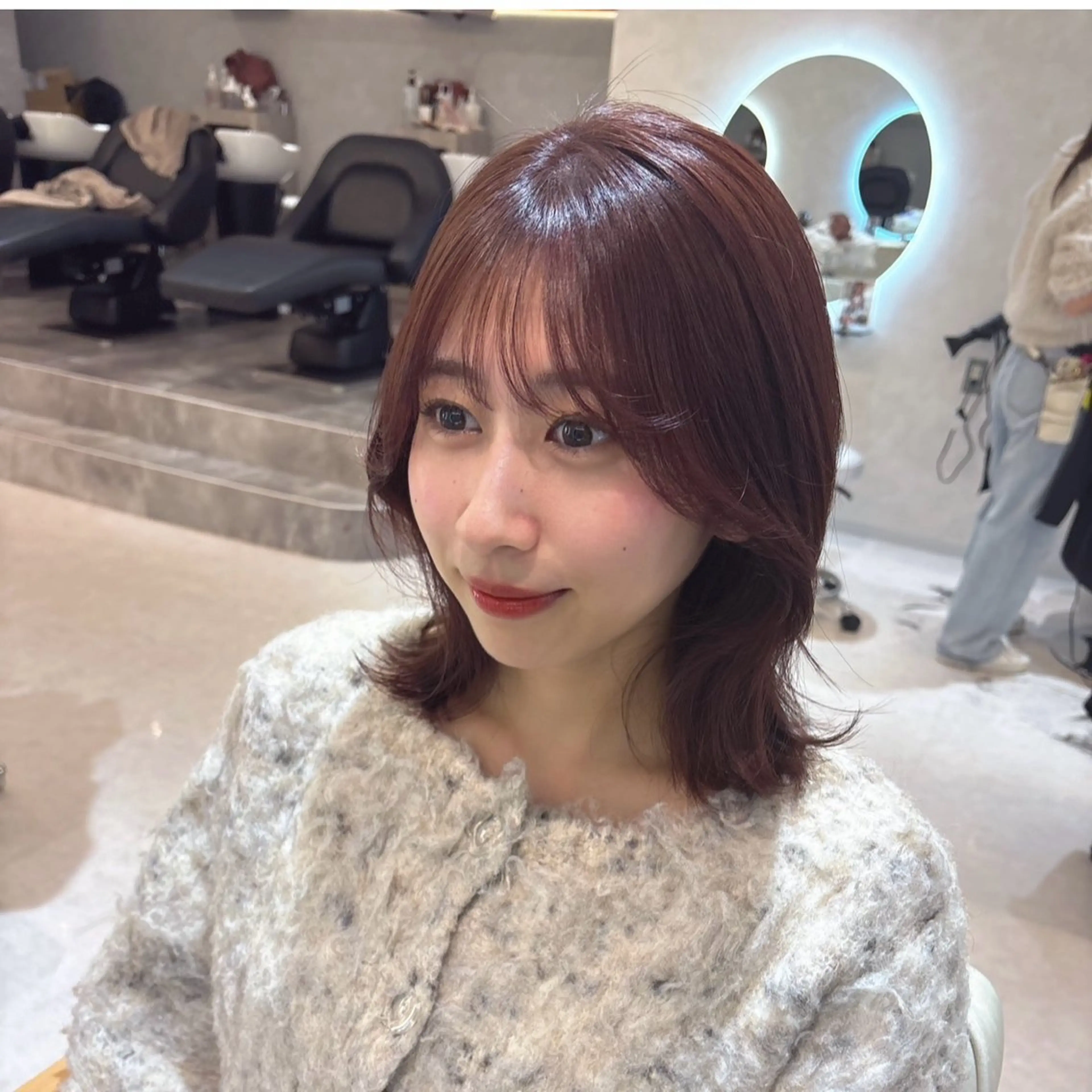 ミディアム enu所属・enu梅田 韓国ヘア ゆりのヘアスタイル