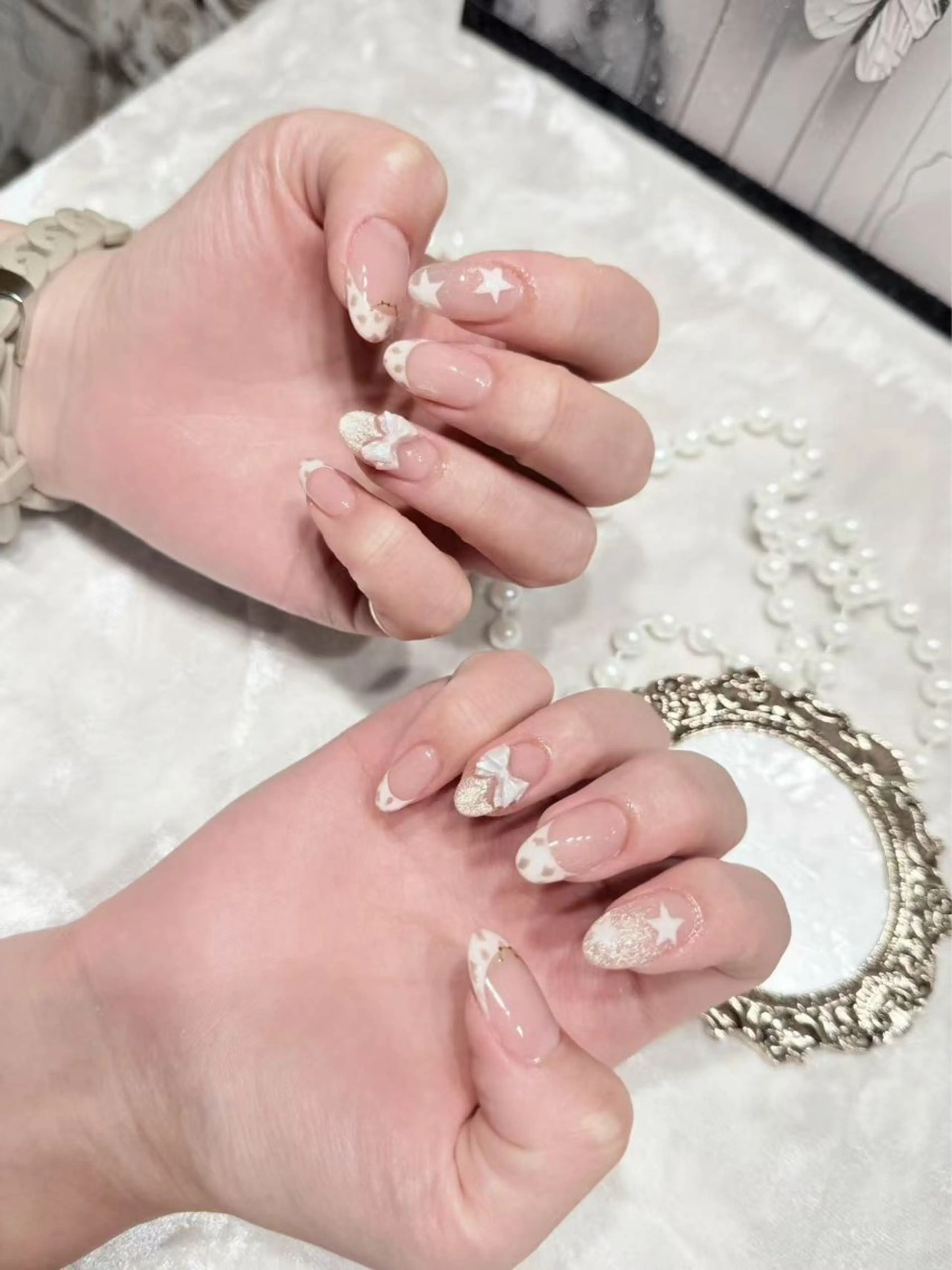 ネイル アートネイル フットネイル ジェルネイル ハート マグネットネイル Babarla Nailのネイルデザイン