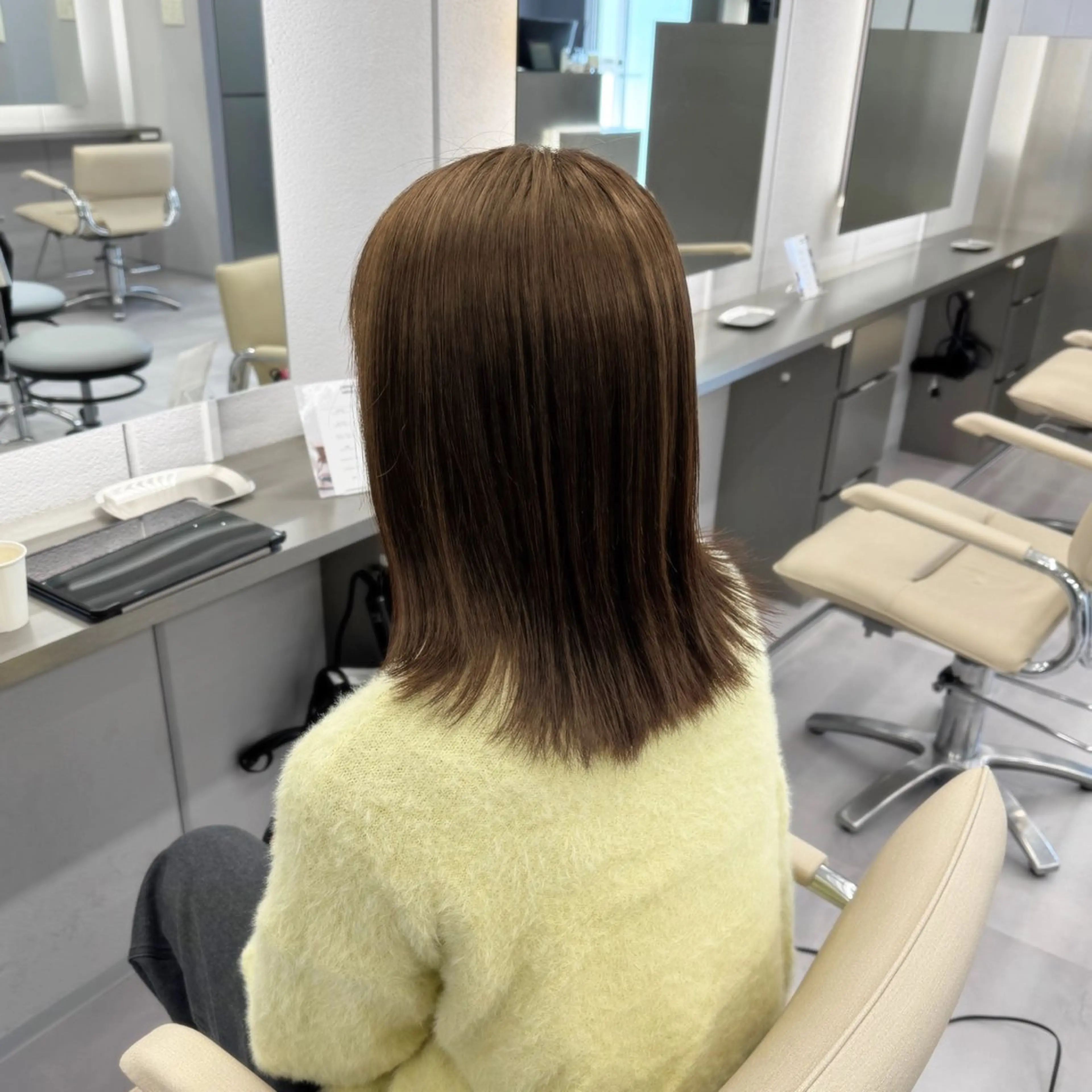 ミディアム カラー ミディアムパーマ バレイヤージュ ベージュカラー ブリーチ ブロンド hono/ブリーチ /Lote.一宮のヘアスタイル