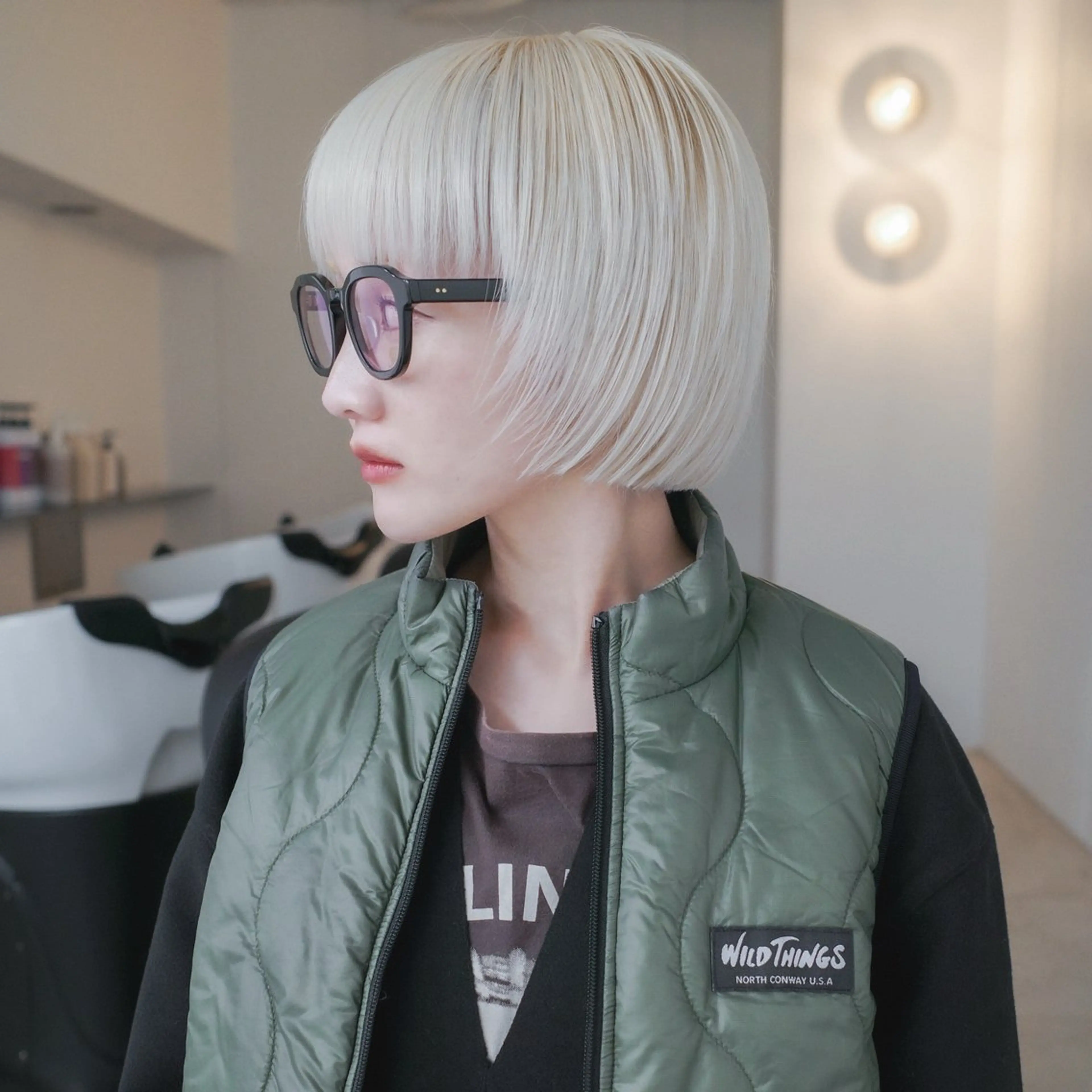 ショート カラー ベージュカラー ブリーチ ホワイトベージュ ヘアカラー トリートメント tenn 栄店所属・ｍｅｉ .のヘアスタイル