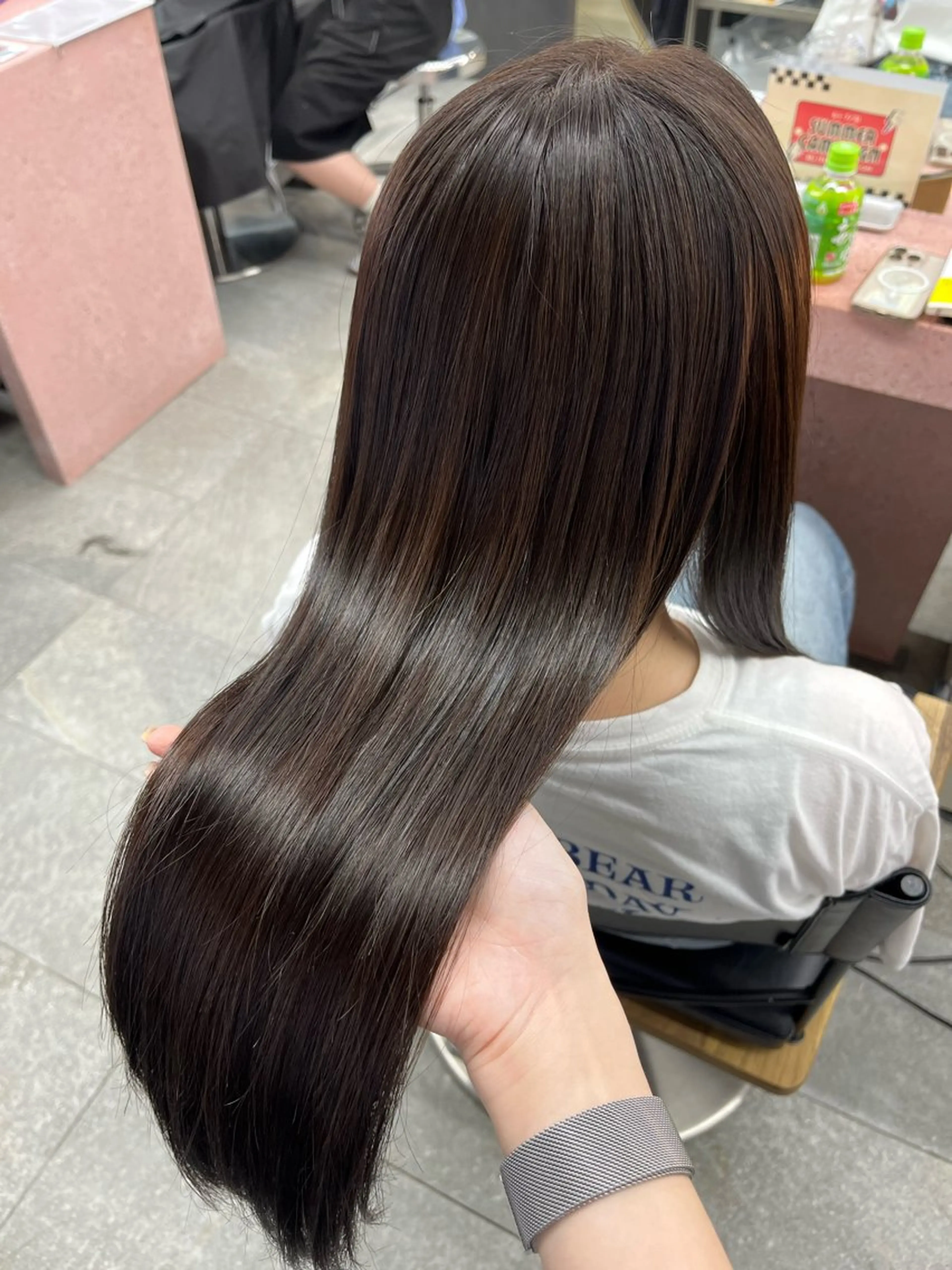 ロング カット ヘアカラー 縮毛矯正 伊佐治由菜/オリーブ /酸性ストレートのヘアスタイル