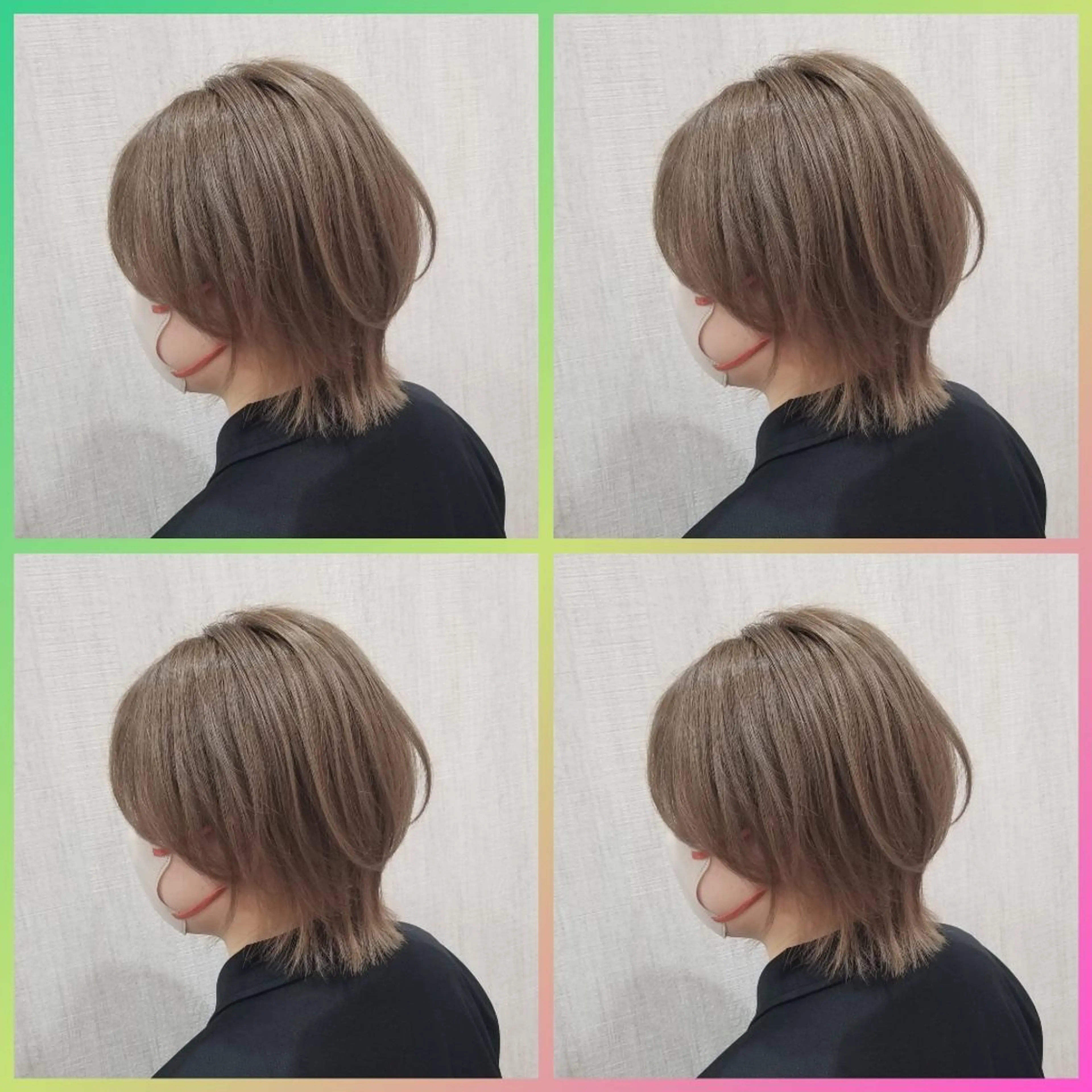 ショート カラー ダブルカラー グレージュ ウルフカット カット ヘアカラー ✂韓国ヘア髪質改善 レイヤー代表西村功平のヘアスタイル