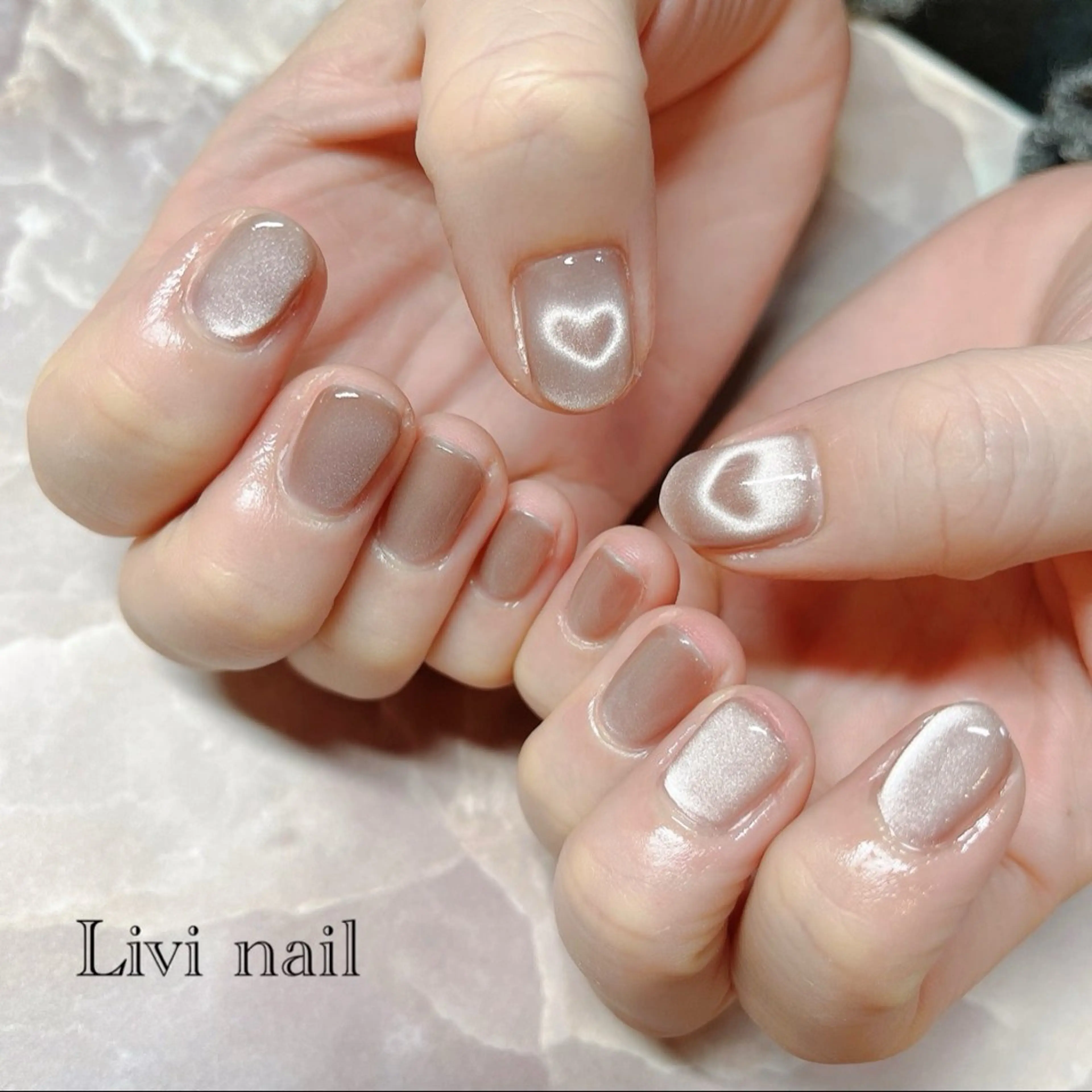ネイル ハート マグネットネイル ハンドネイル nailsalon eplusのネイルデザイン