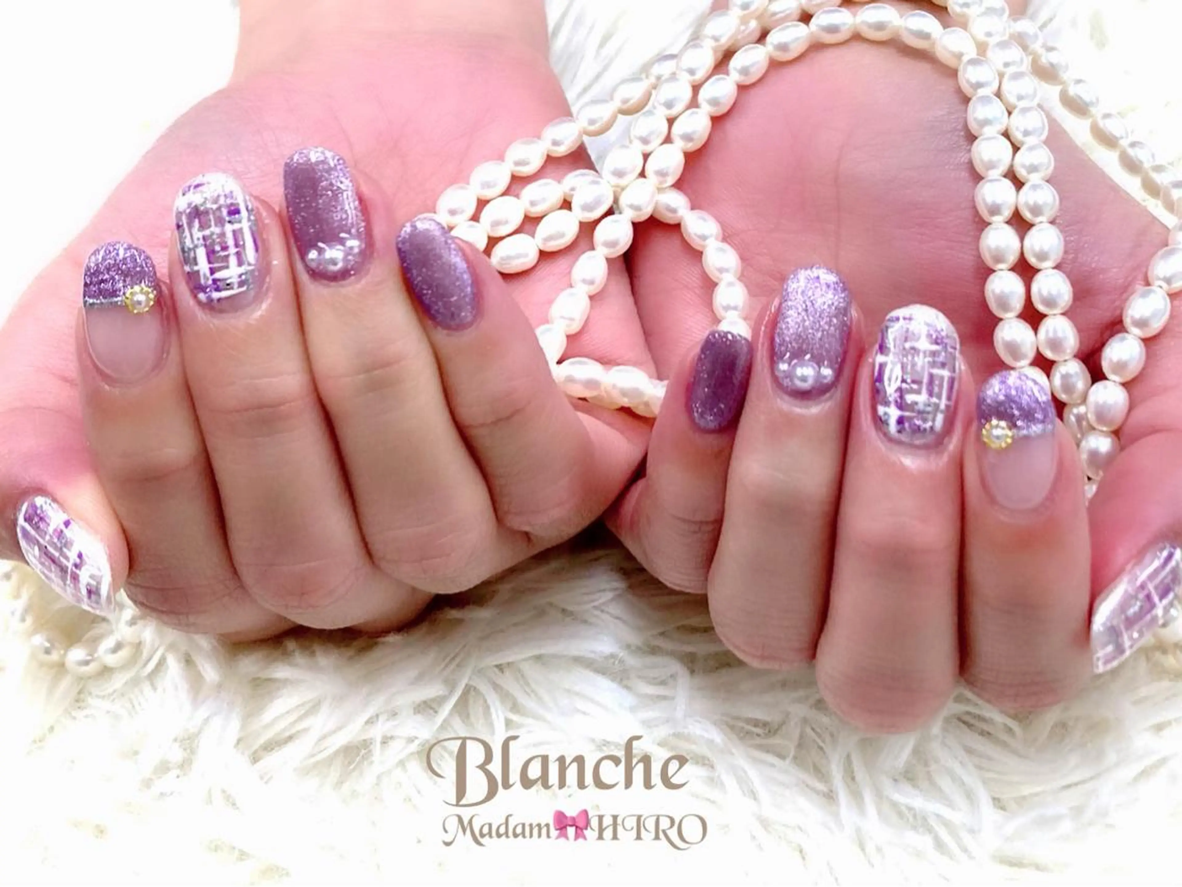 ネイル マグネットネイル パープル Lianネイル 寛子Lianのネイルデザイン