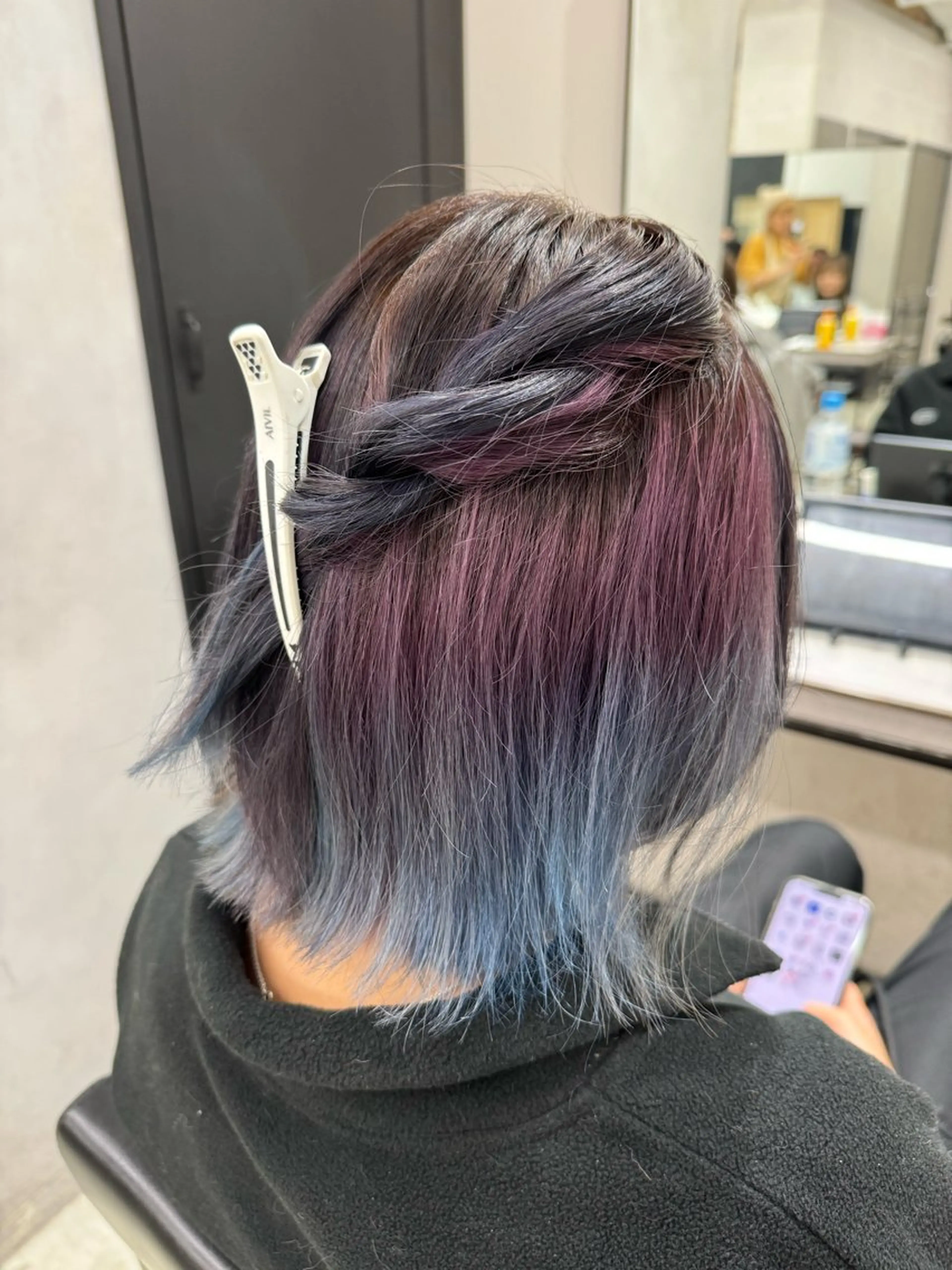 ミディアム カラー ブルーカラー デザインカラー バイオレットカラー カット ヘアカラー トリートメント 透明感カラー✨艶髪 制作🌱山根あゆみのヘアスタイル