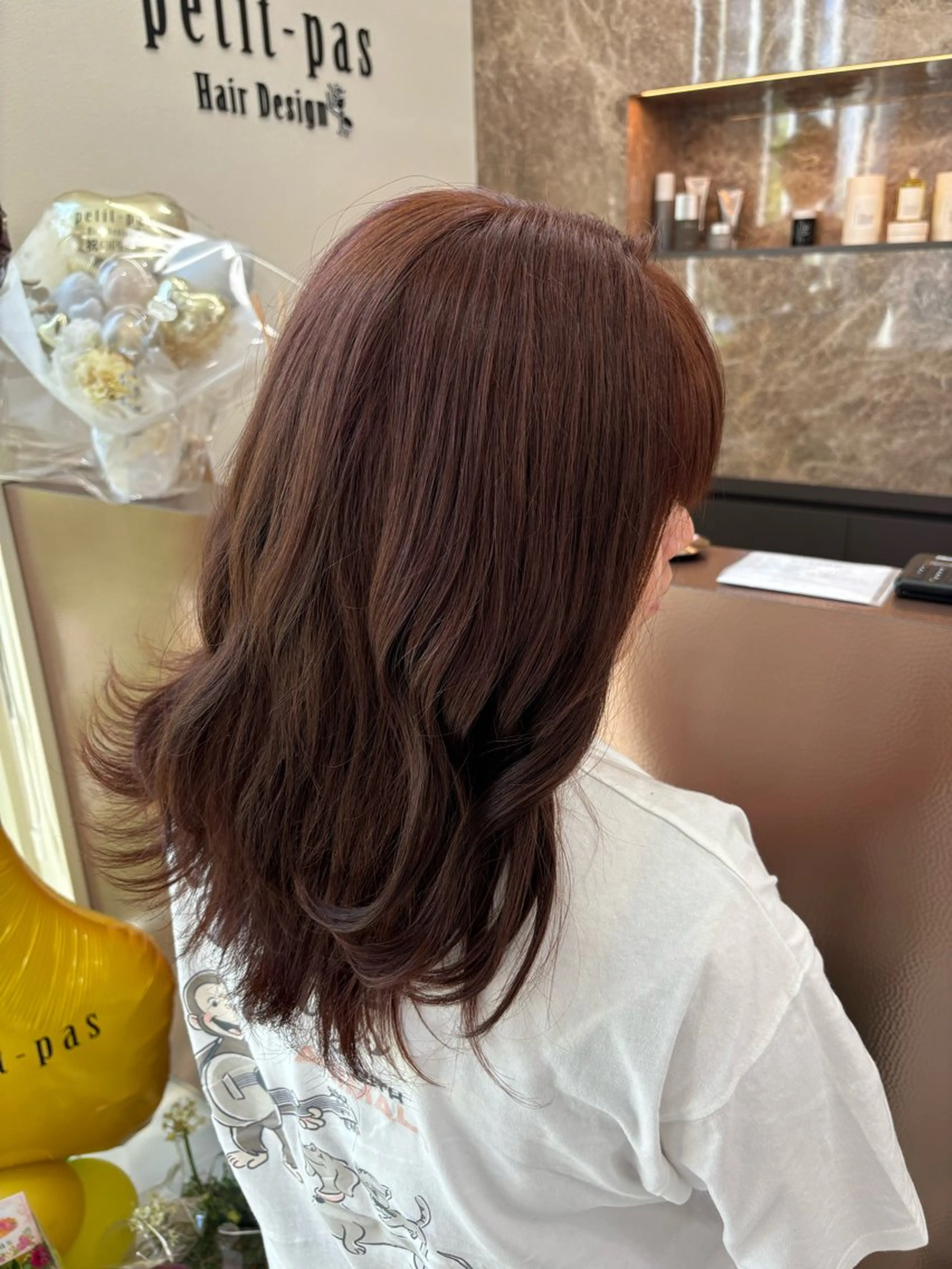 カラー ブリーチ ブリーチなしカラー ピンクカラー .  ໋韓国カラー 純代のヘアスタイル