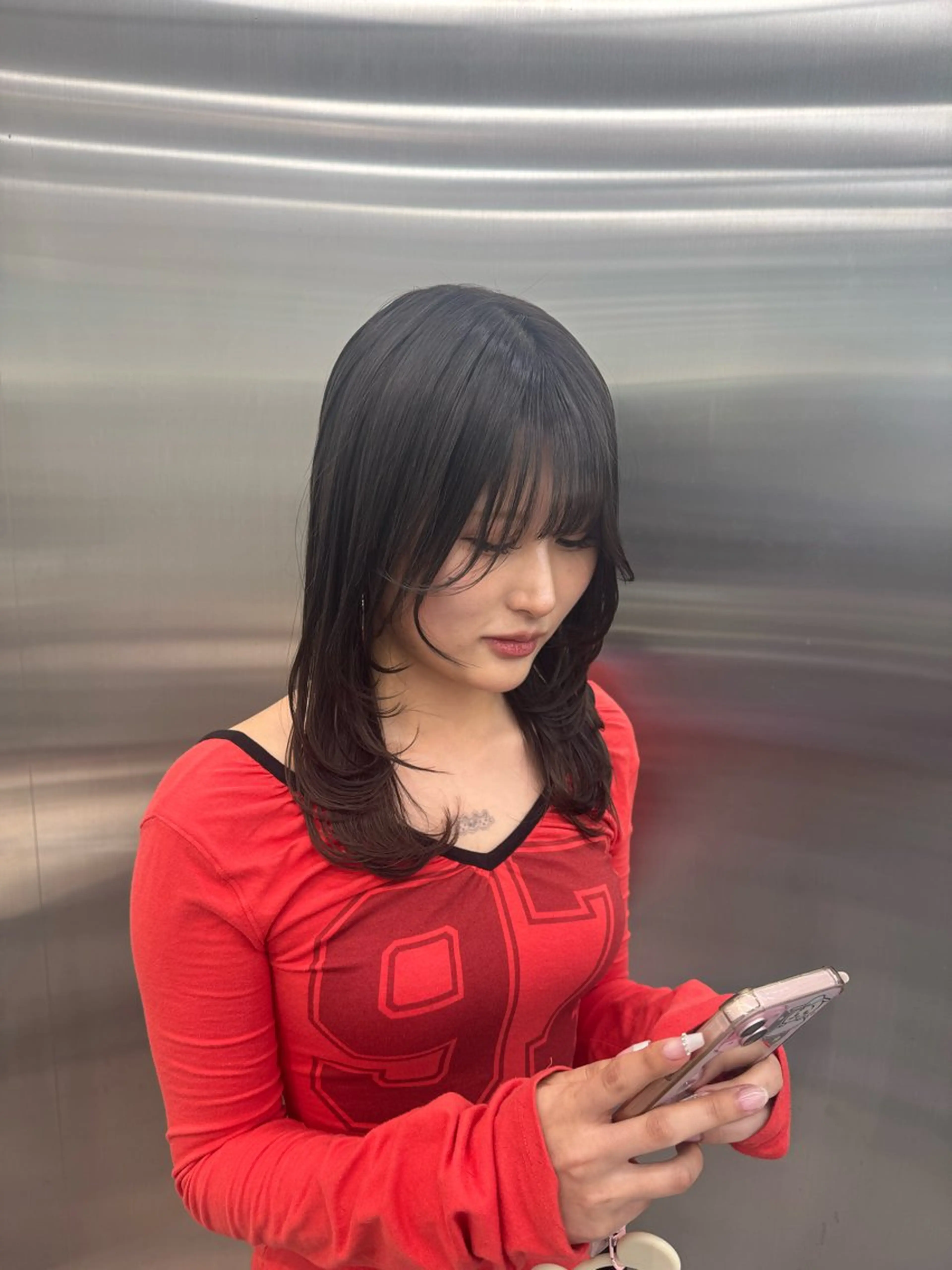 ロング カラー TE$ ⚡️HINのヘアスタイル