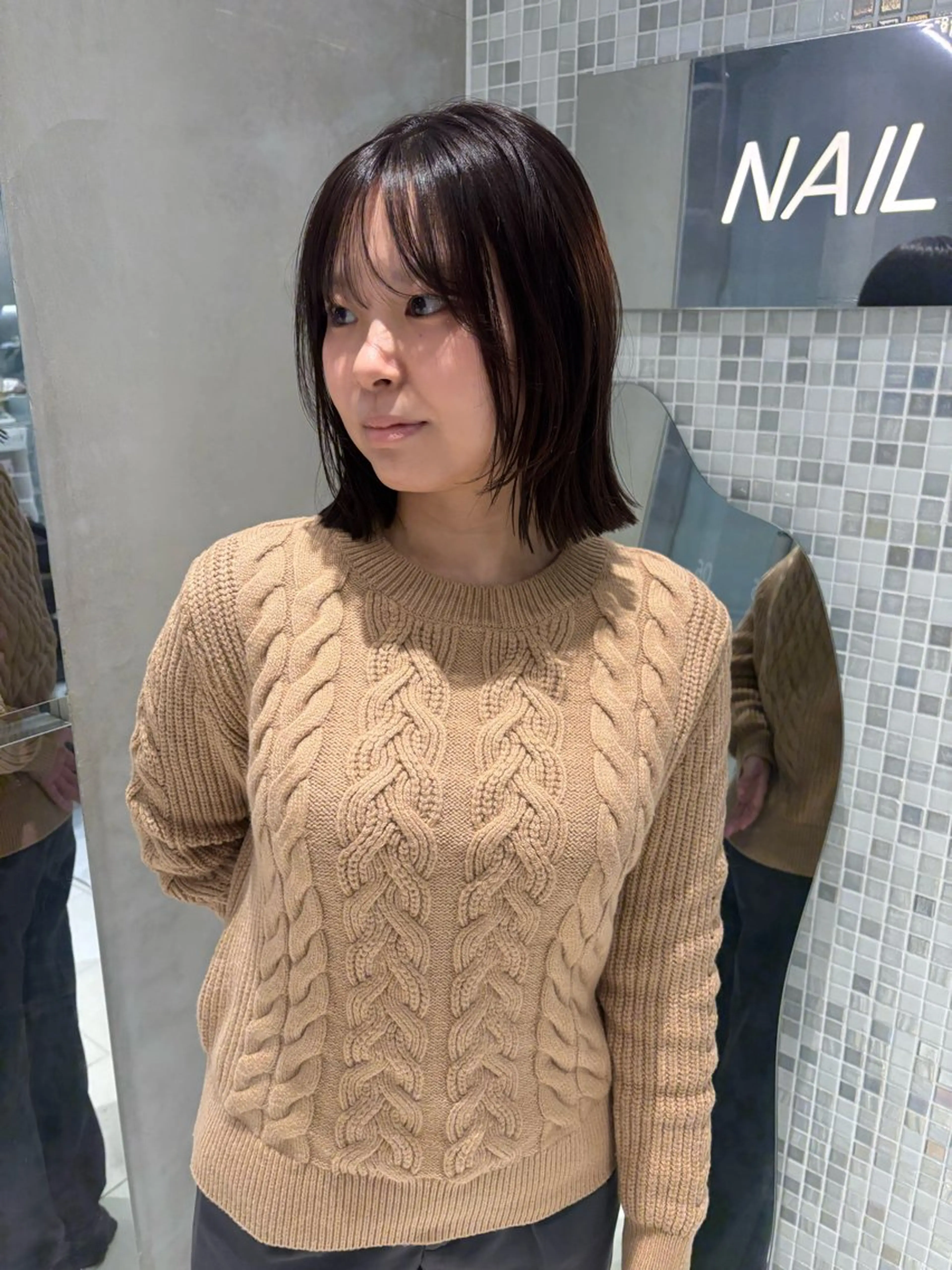 ミディアム カラー ブラウンカラー ダークブラウン レイヤーカット カット ヘアカラー トリートメント 透明感カラー🫧 nanohaのヘアスタイル
