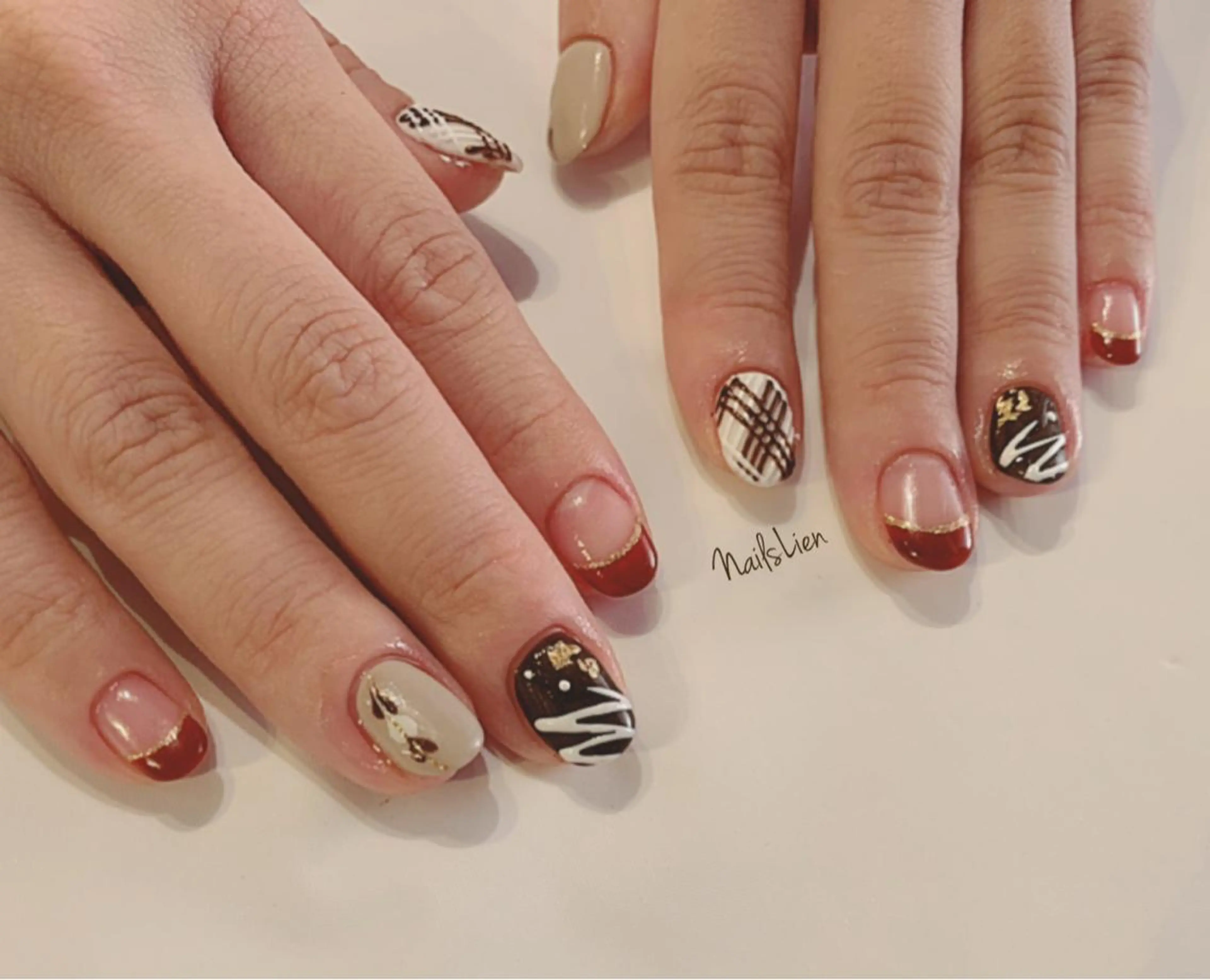 ネイル アートネイル マットネイル 冬ネイル 凛 リンのネイルデザイン