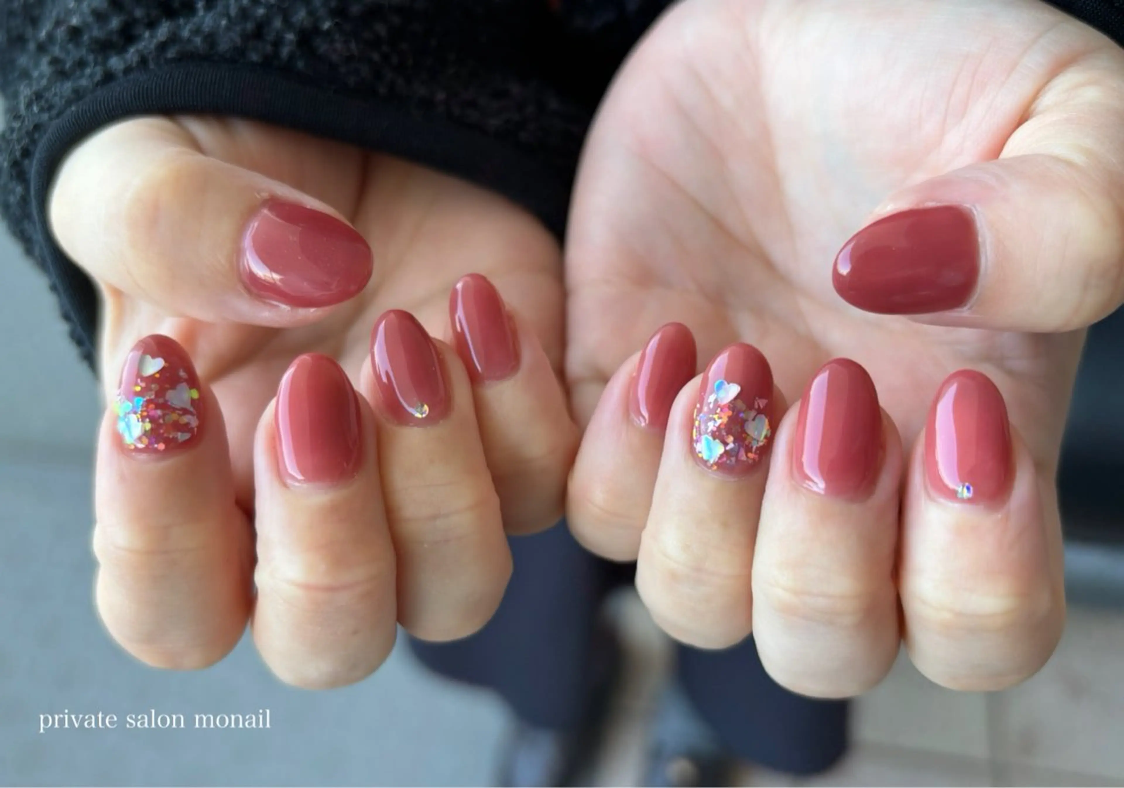 ネイル ハート ハンドネイル private nail monail所属・nail salon monailのネイルデザイン