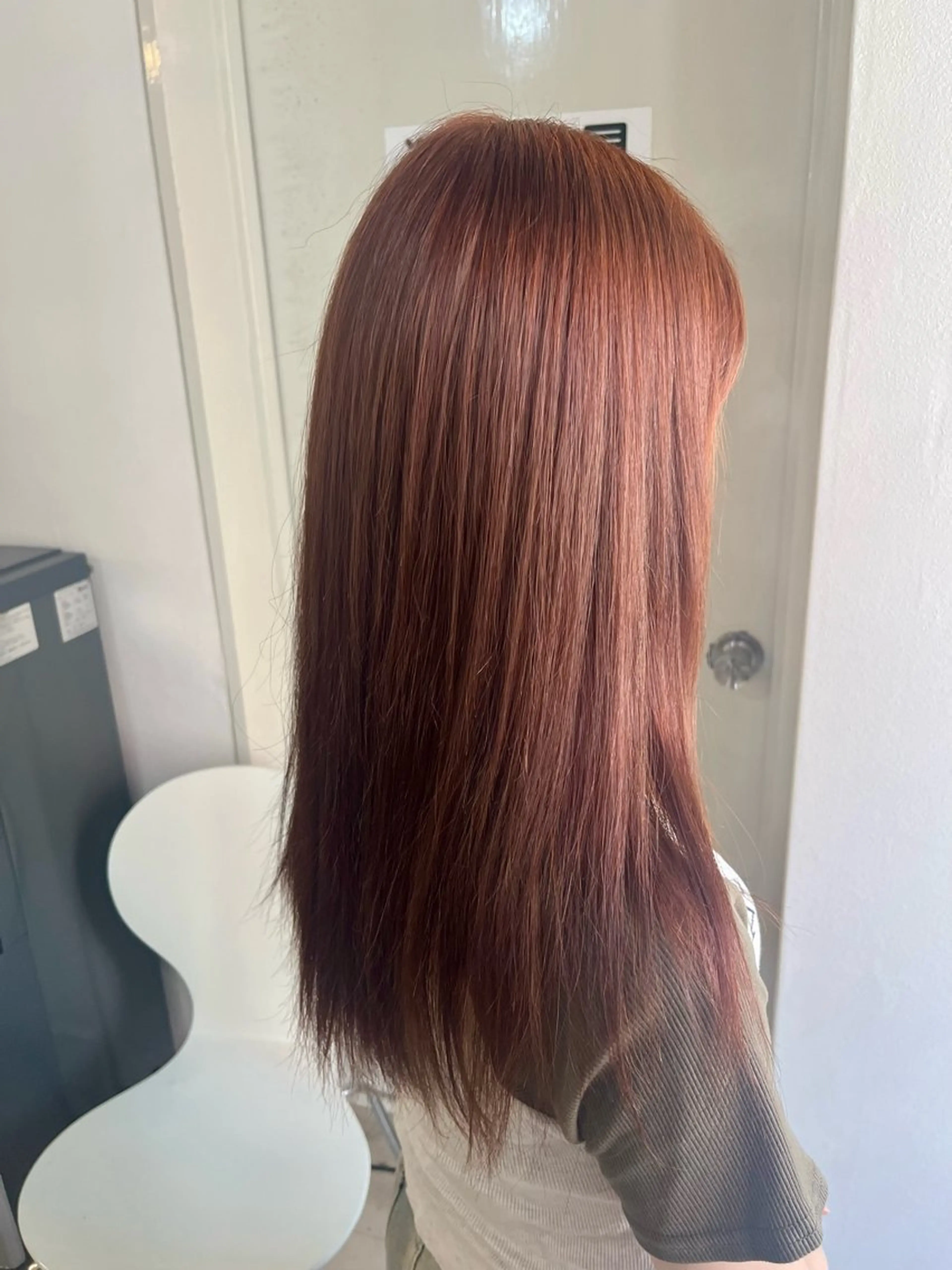 ロング カラー ブリーチ ブラウンカラー ダブルカラー ブリーチなしカラー オレンジ ヘアカラー Sherry/R 三川町　山本なつみのヘアスタイル