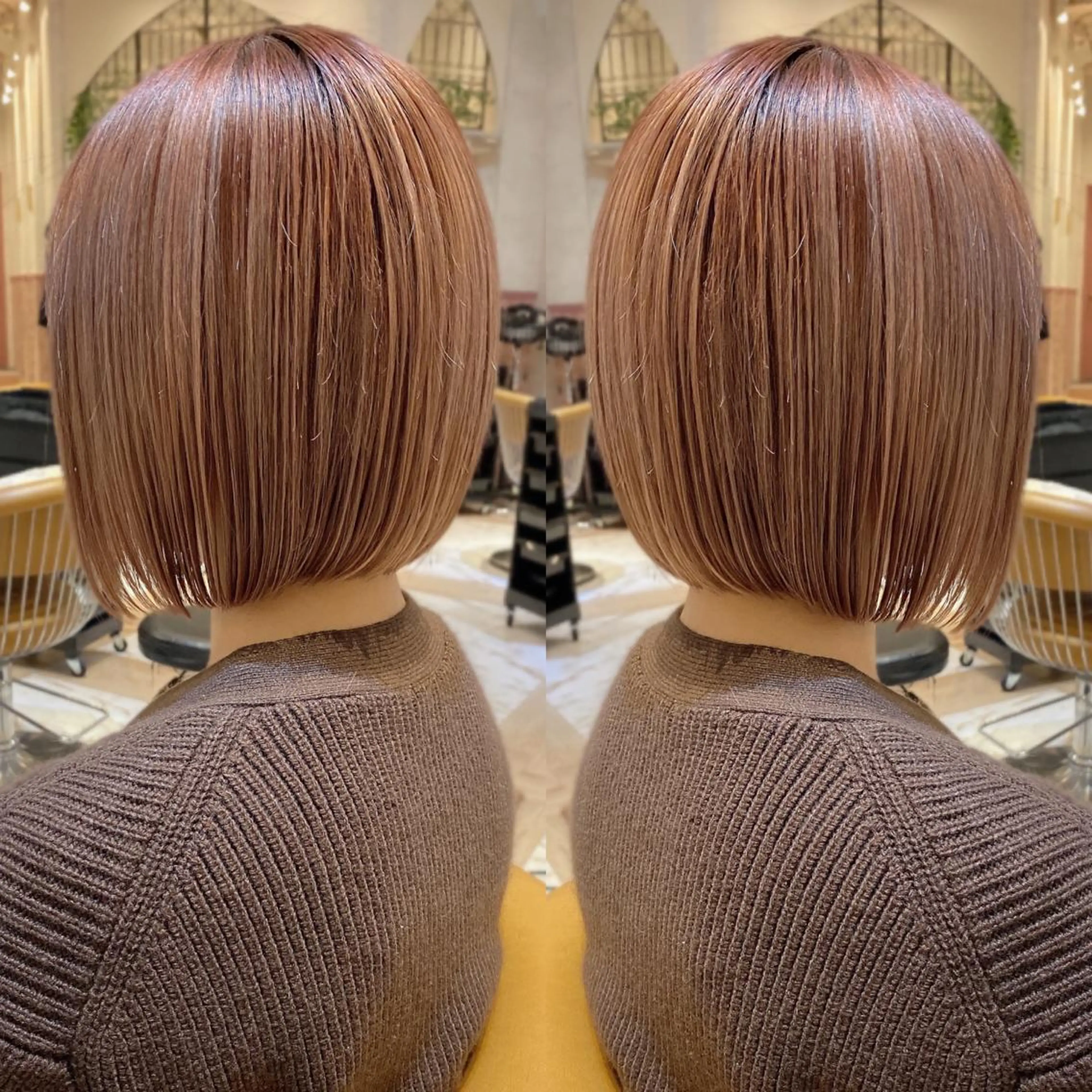 ショート カラー ベージュカラー ブリーチ ピンクカラー ピンクベージュ シアーピンク カット ヘアカラー トリートメント ツヤ髪になりたい方へ 🩷柴田知亜希のヘアスタイル