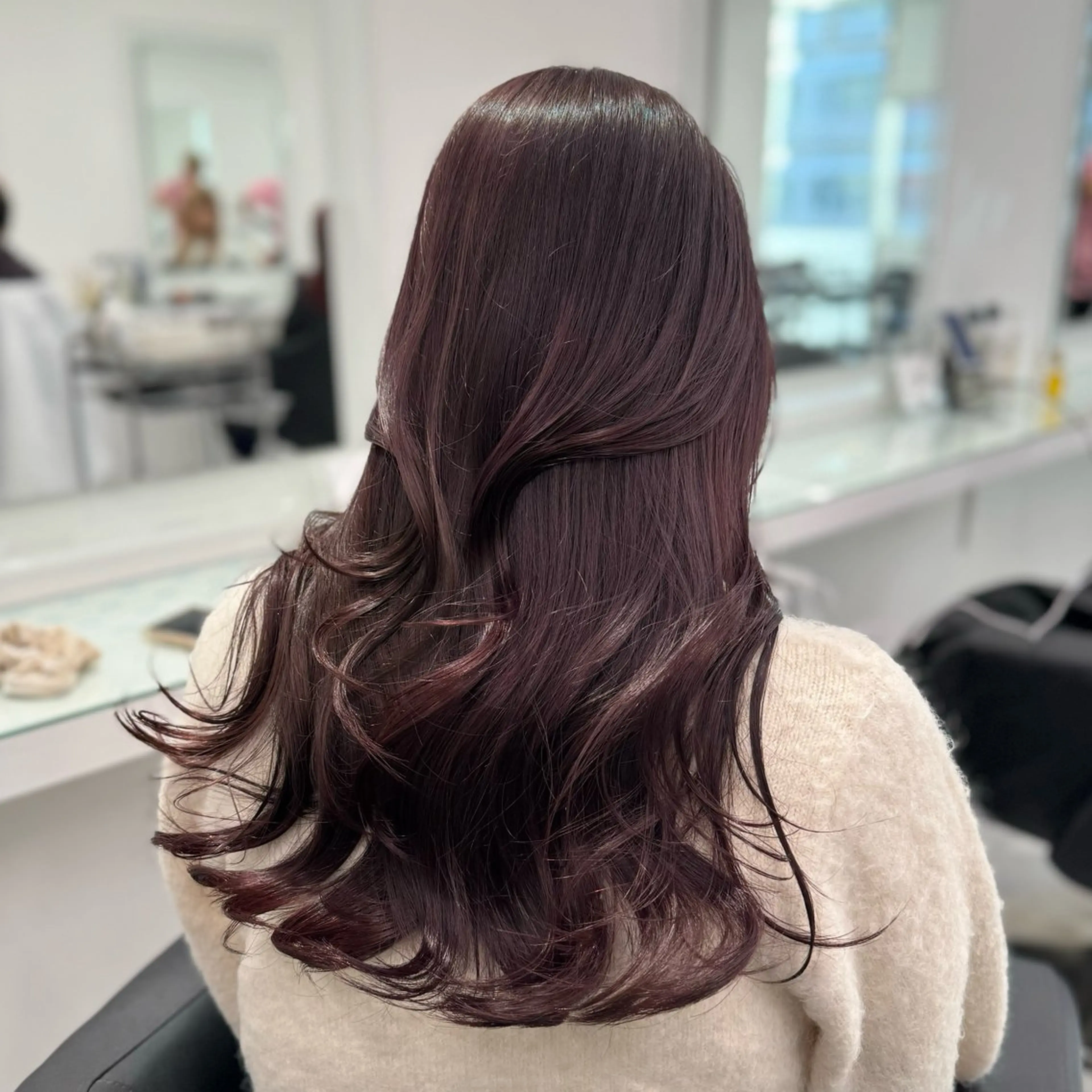 ロング カラー ヘアカラー トリートメント 韓国っぽ♡寒色/暗髪 🫧MOEKA🦋のヘアスタイル