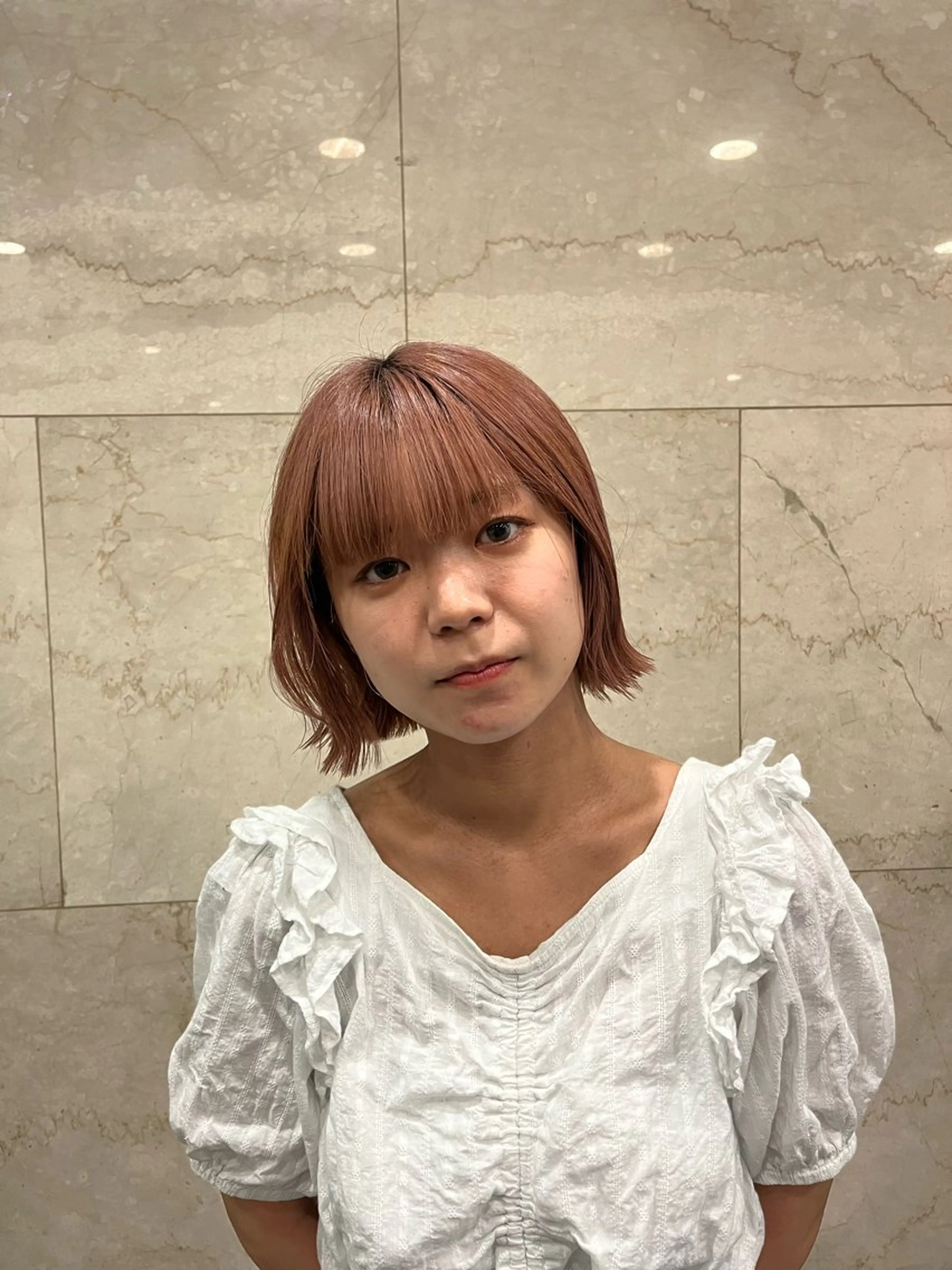 ショート ボブ カット えんぐちとも／透明感 カラー／博多ボブのヘアスタイル