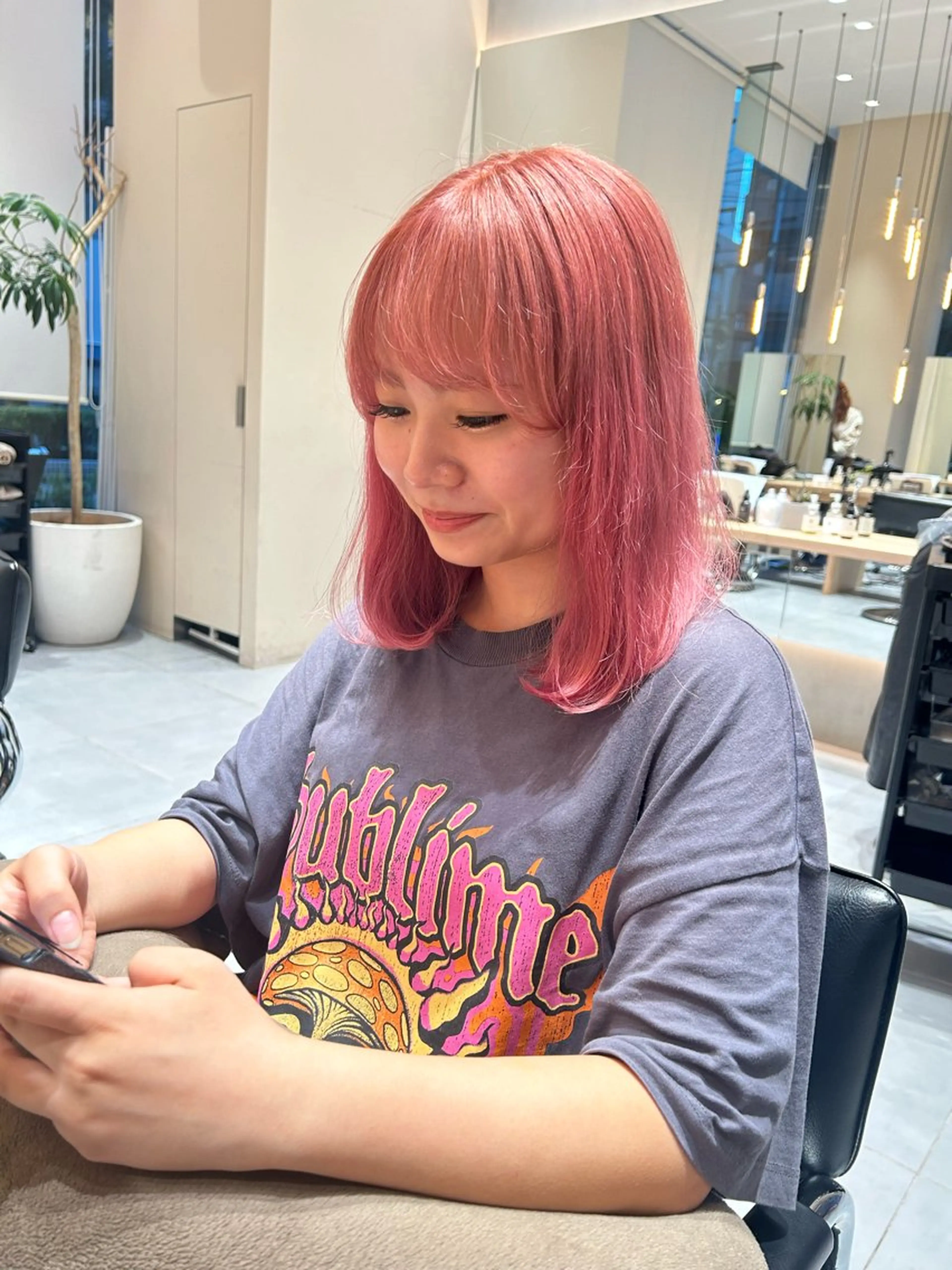 ミディアム カラー ヘアカラー トリートメント ヘアセット 風香🪼レイヤー /透明感カラーのヘアスタイル