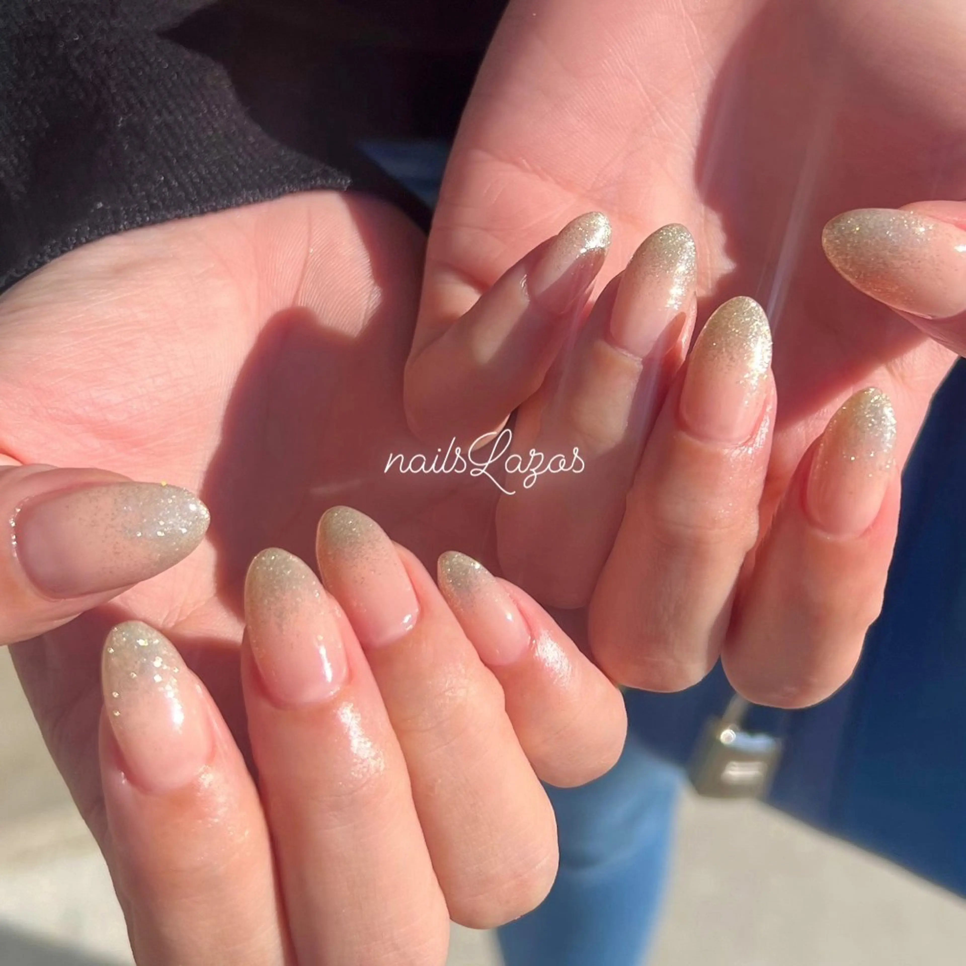 ネイル グラデーション キラキラネイル ラメ(グリッター) ラメグラデーション nails Lazosのネイルデザイン