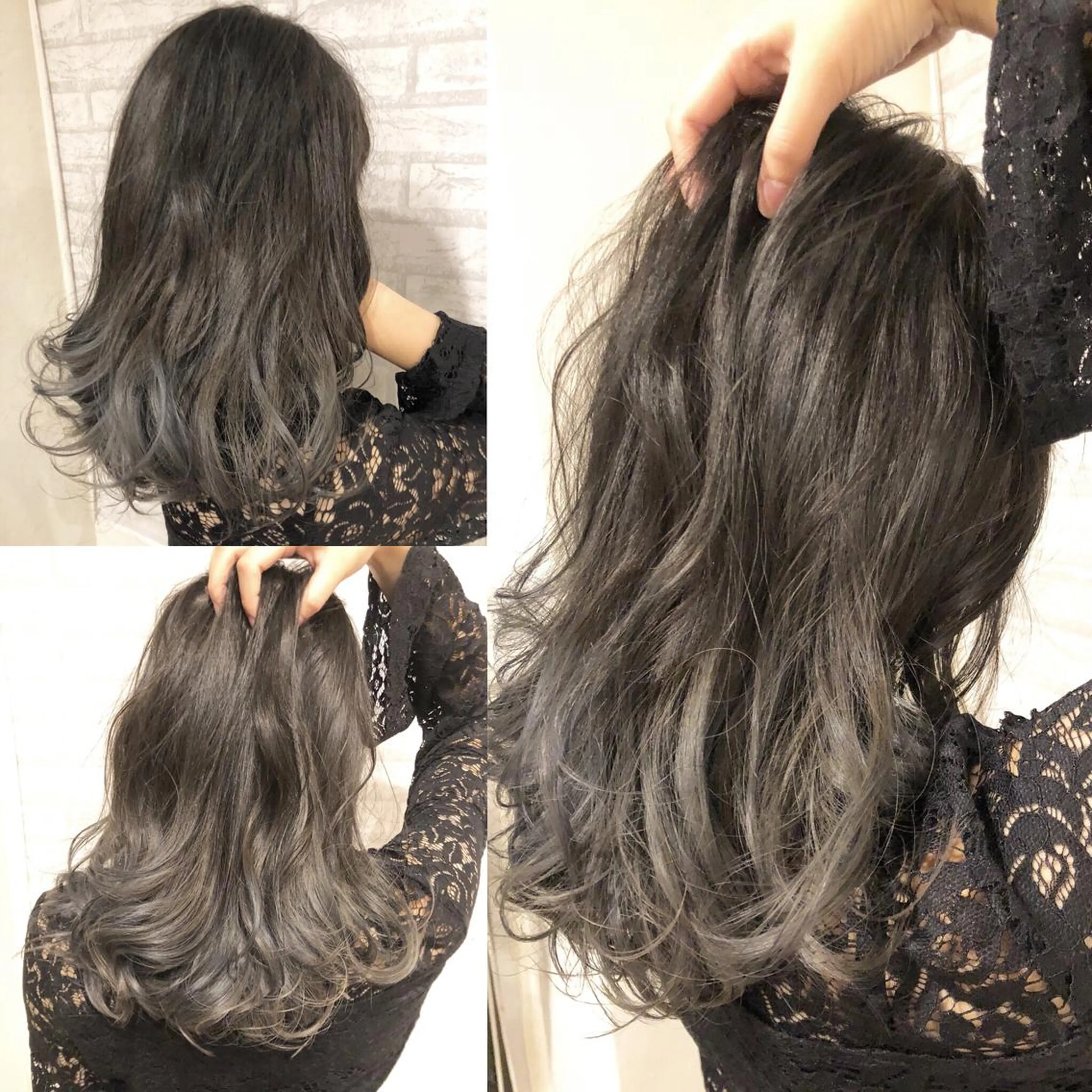 ミディアム カラー 透明感カラー ダークグレー ダークグレージュ グレージュ カット ヘアカラー トリートメント JIL BLAN 京都のヘアスタイル