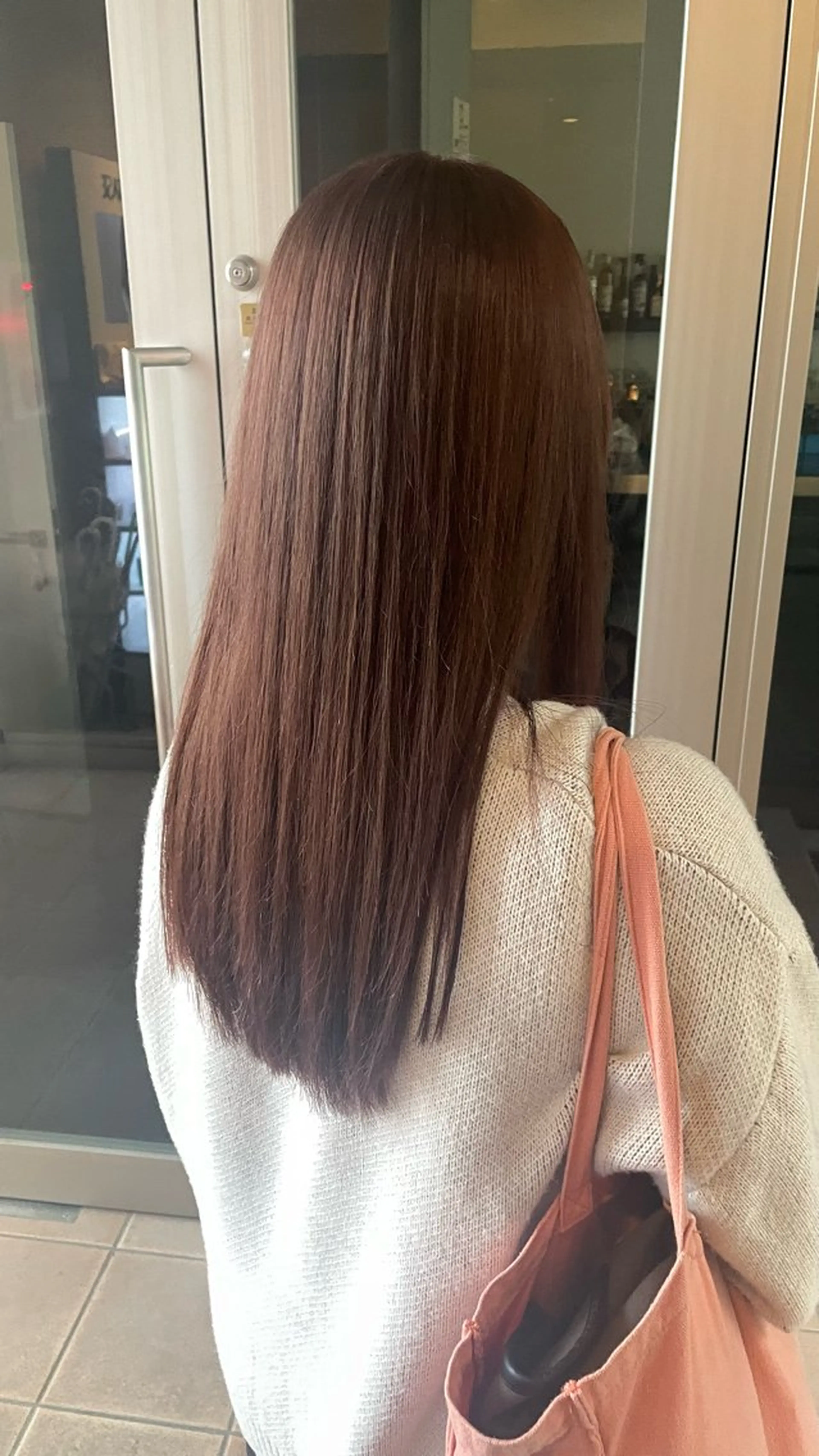 ロング カラー ブラウンカラー ピンクカラー カット ヘアカラー トリートメント ブリーチ/髪質改善/ 透明感カラー/暖色のヘアスタイル