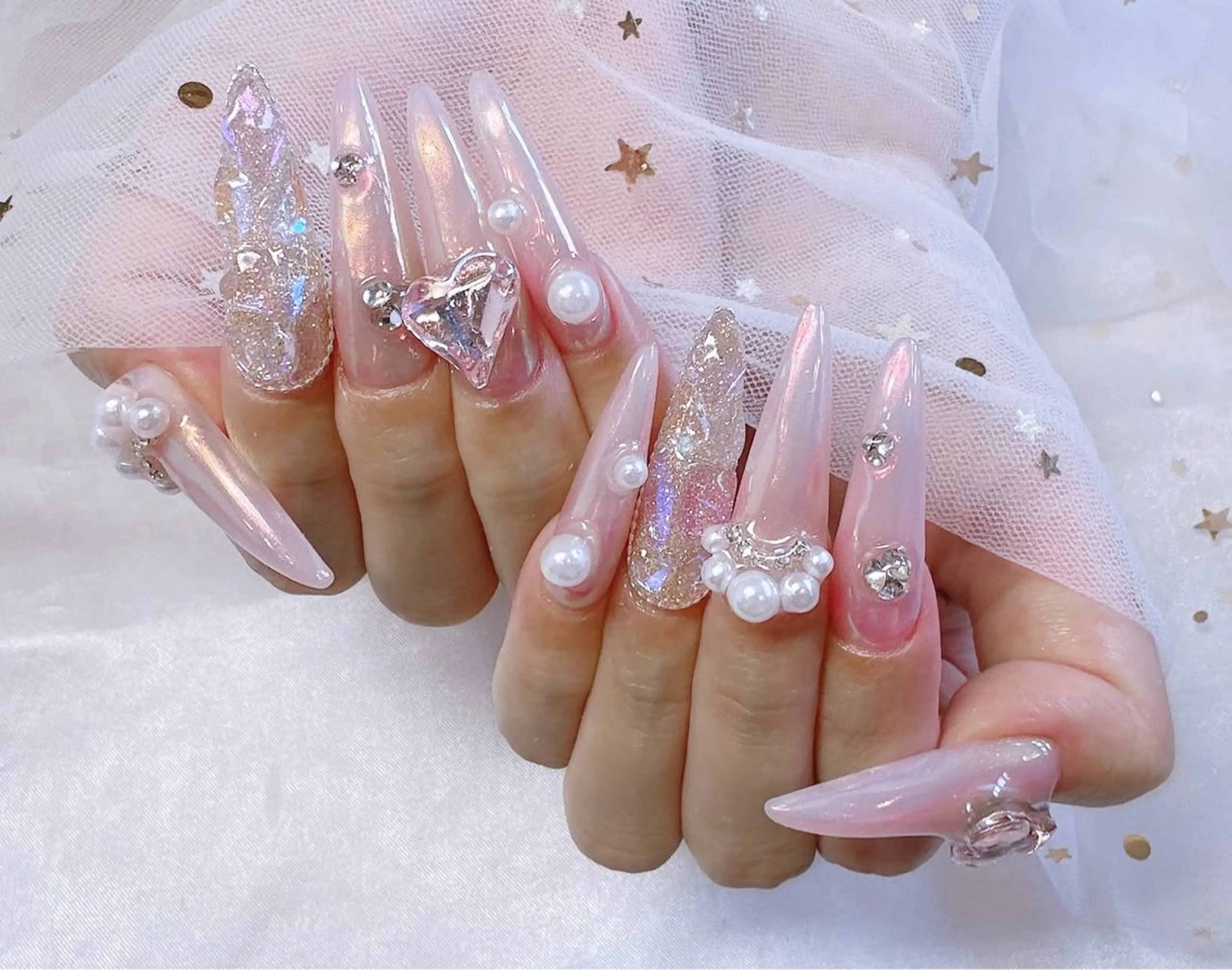 💎夏大特価💎新規長さだしオフ半額【チップ長さだし】　モテ可愛♪オーロラミラーパウダーorパッツつけ放題の写真