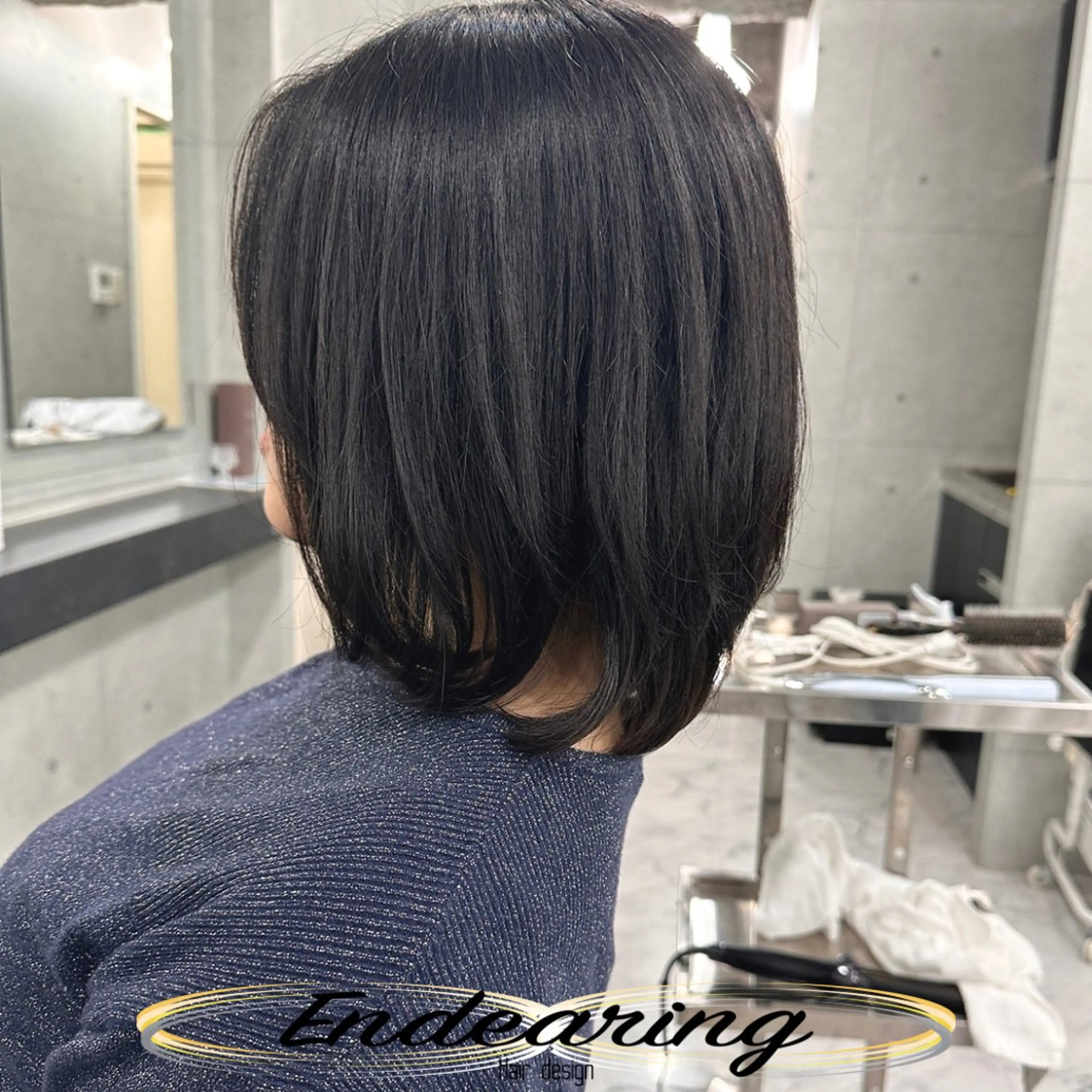 パーマ ボブ ニュアンスパーマ ストレートパーマ カット パーマ Endearing 銀座/レイヤーカットのヘアスタイル