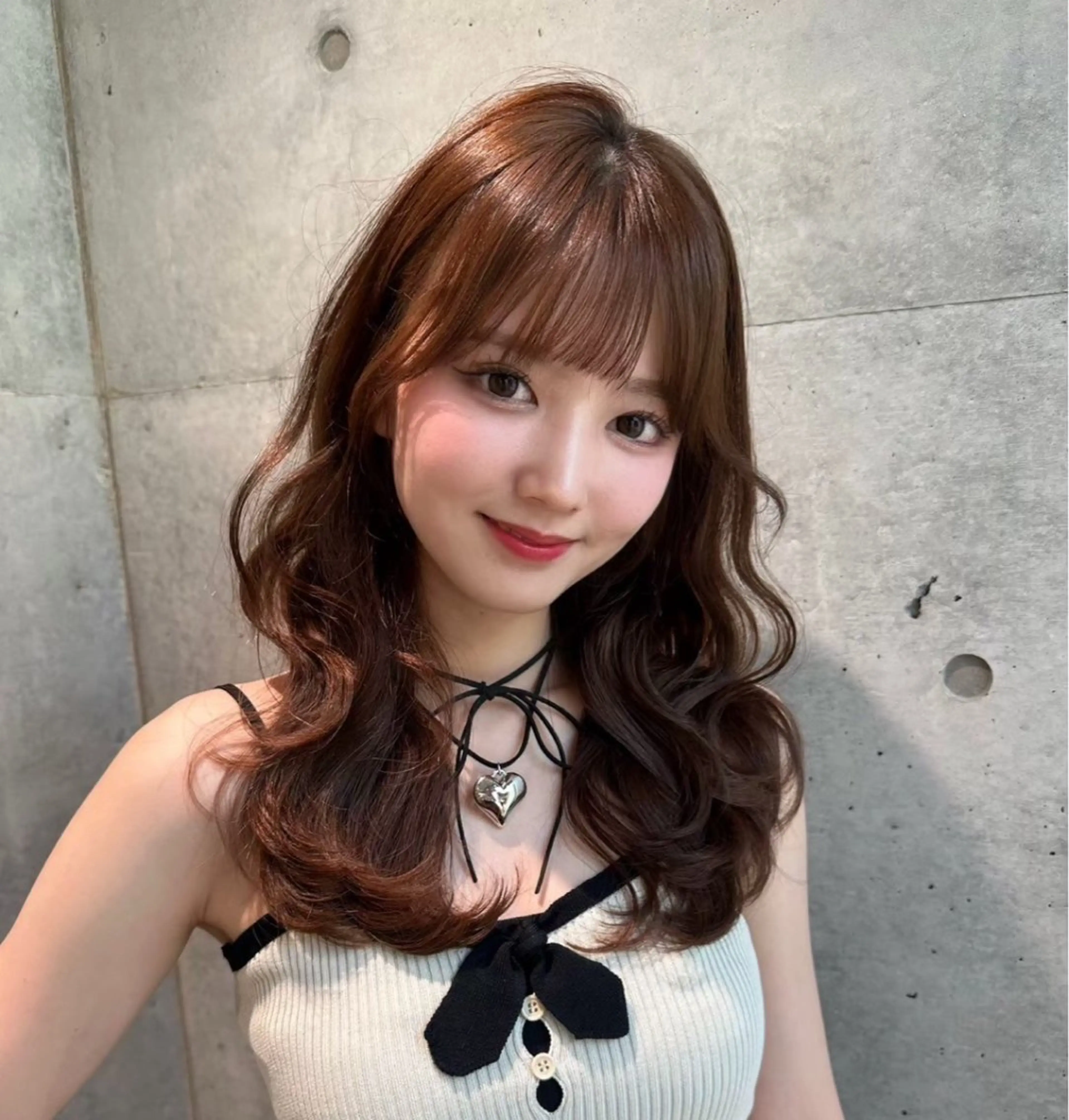 セミロング くびれヘア 顔まわりレイヤー ヨシンモリ 韓国風ヘア レイヤーカット Lond Role所属・🎀透明感ブラウ ンshizuka🎀のヘアスタイル