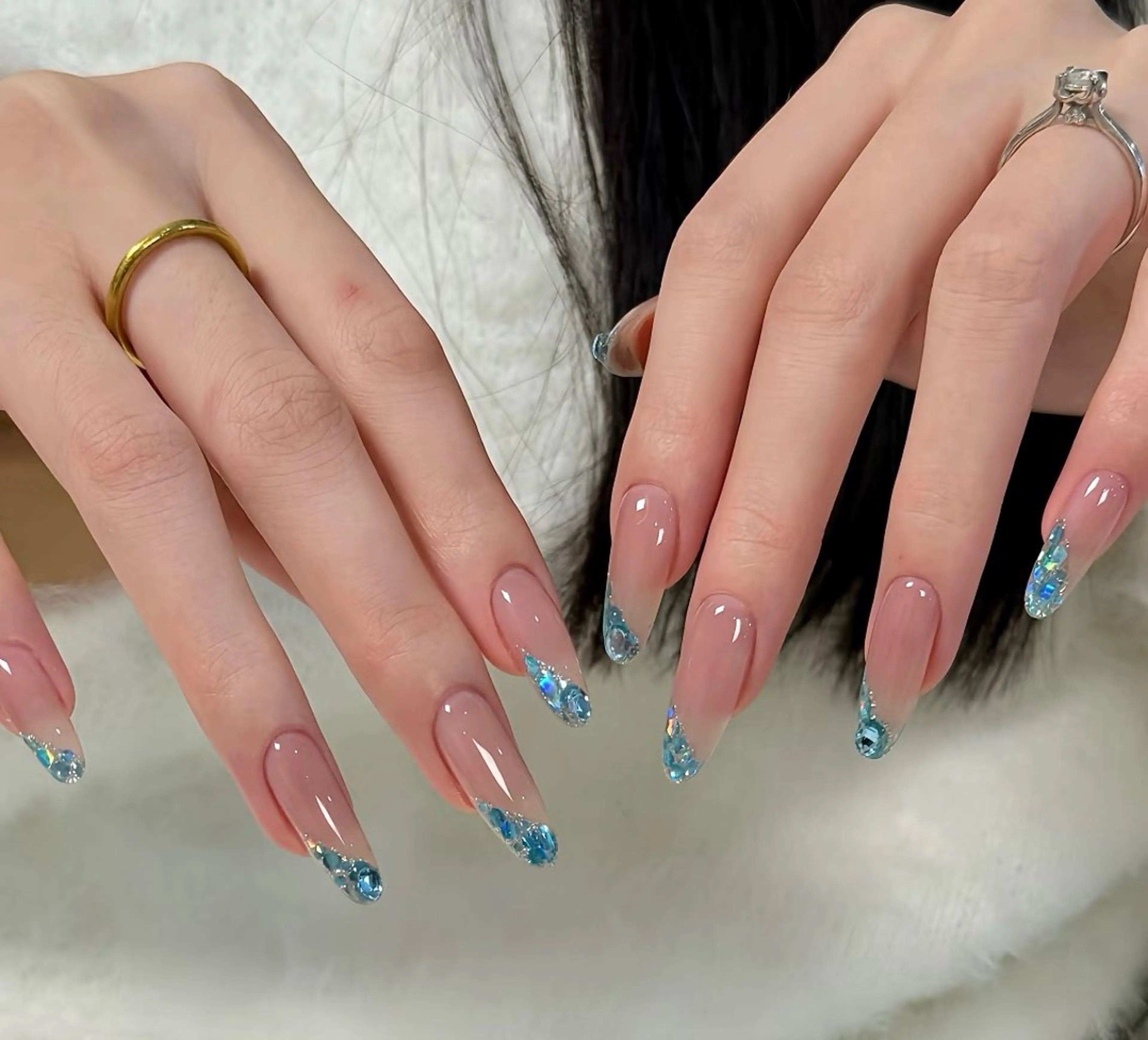 ネイル オーロラネイル フラワーネイル フットネイル フレンチネイル ジェルネイル ハンドネイル 長さだし専門 ありさのネイルデザイン