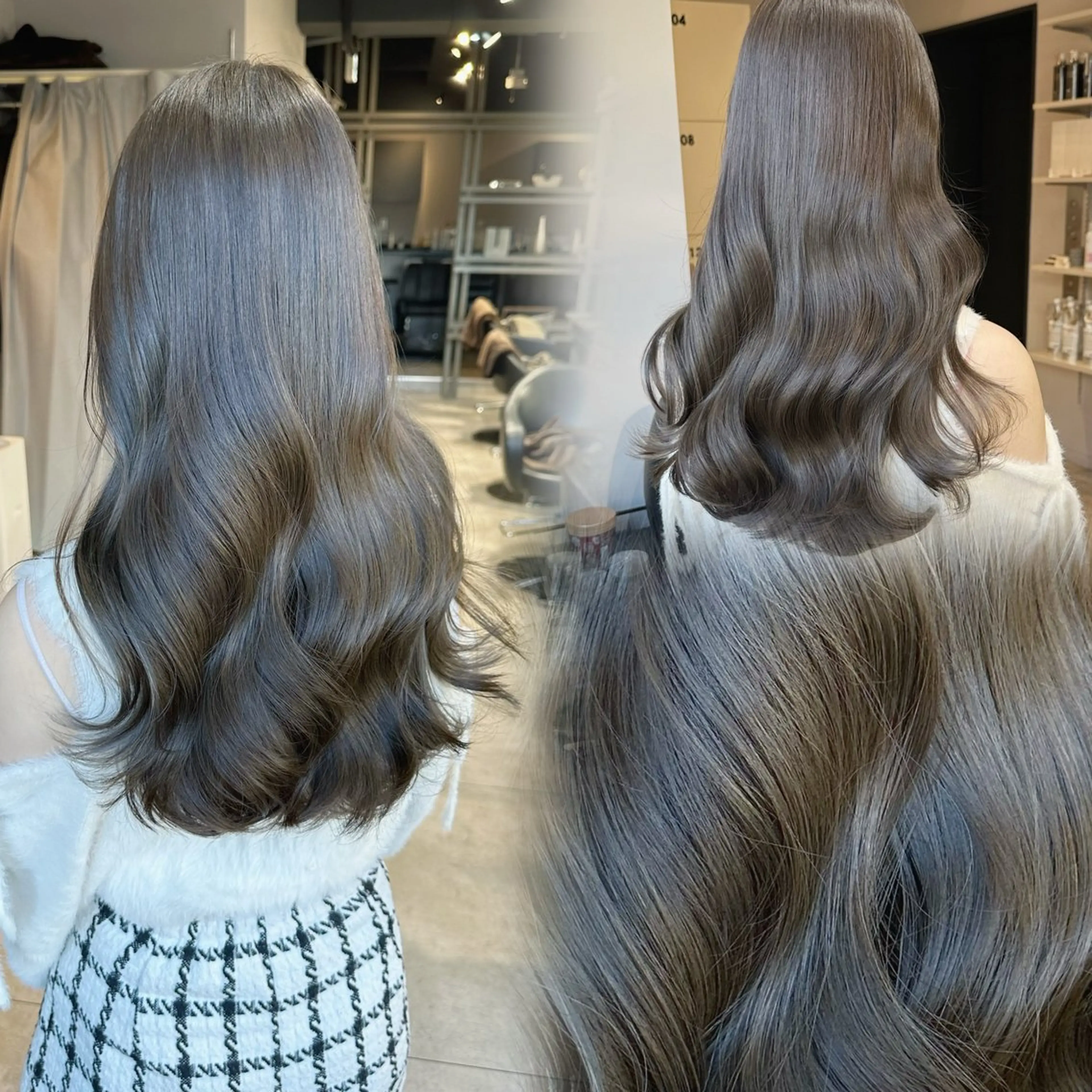 ロング カラー 透明感カラー エドルカラー グレージュ 髪質改善 ロング KURO/韓国ヘア /レイヤーカットのヘアスタイル