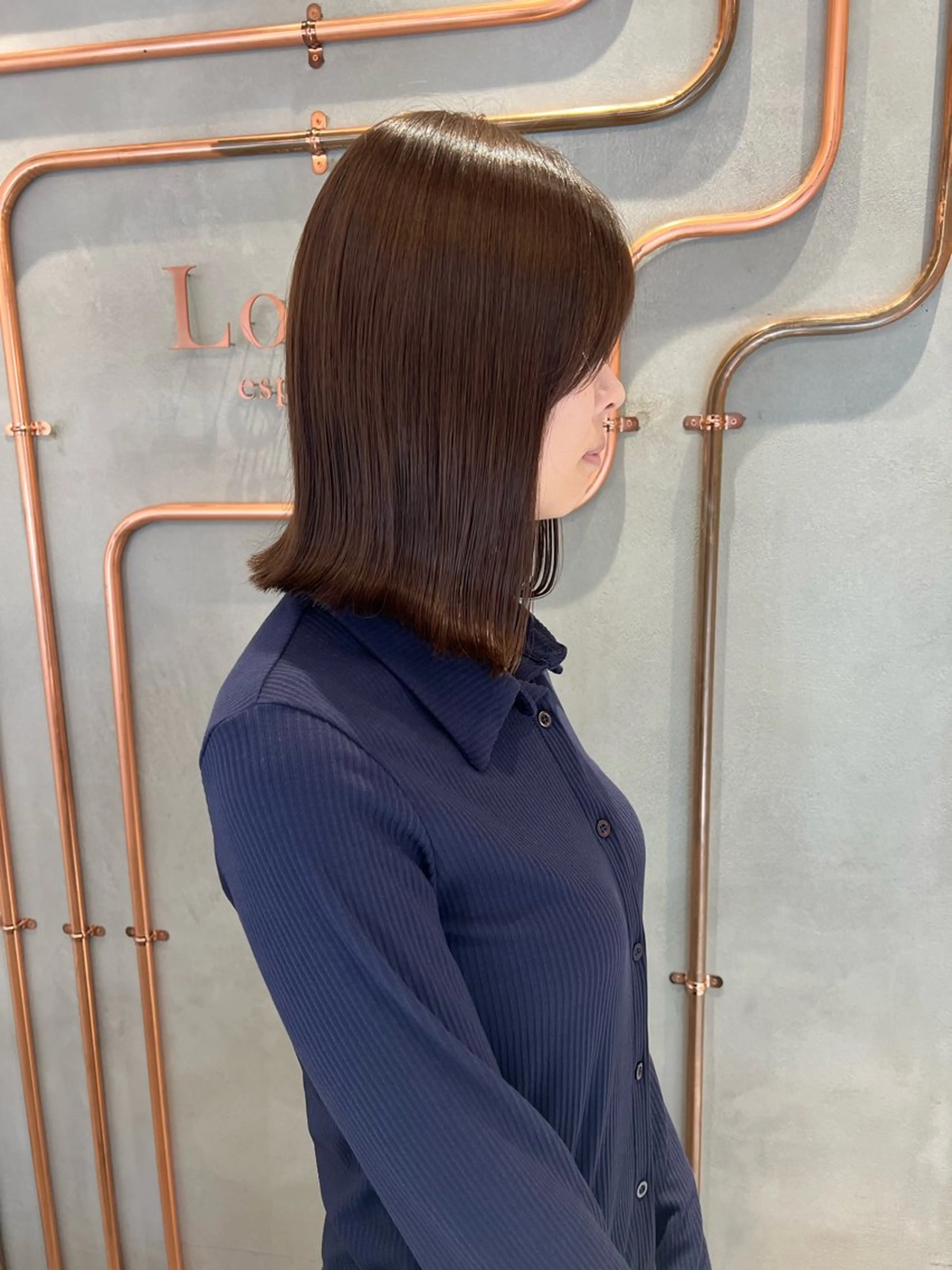 ミディアム カラー カット 縮毛矯正 トリートメント ボブ/巻ける縮毛矯正 /韓国レイヤーはなのヘアスタイル