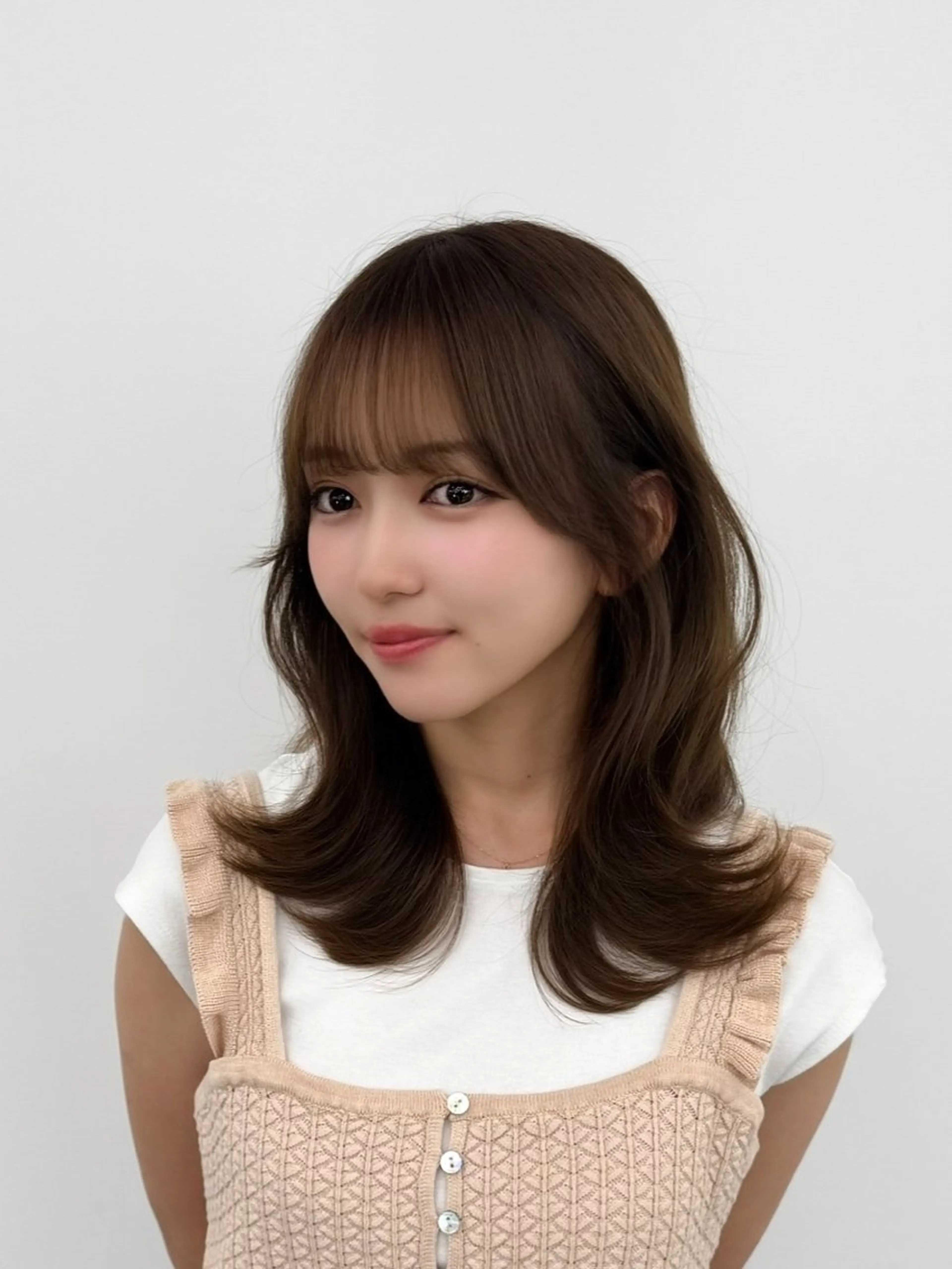 ミディアム カラー ヘアアレンジ カット ヘアカラー トリートメント 最小顔周りカット/ くびれヘア/窪田洸希のヘアスタイル