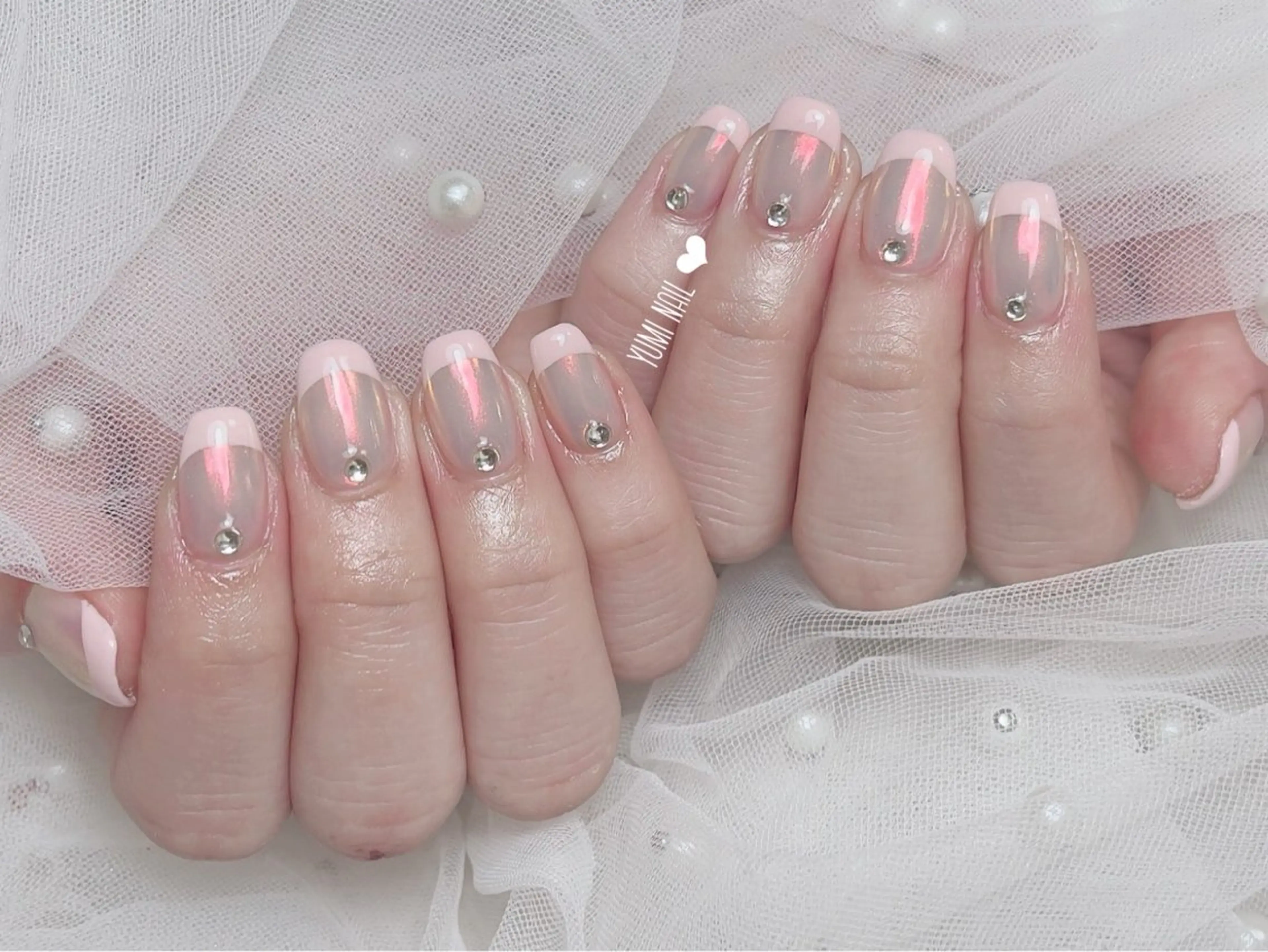 ネイル ハンドネイル ユリ🎀 デザイン長さ出し専門のネイルデザイン