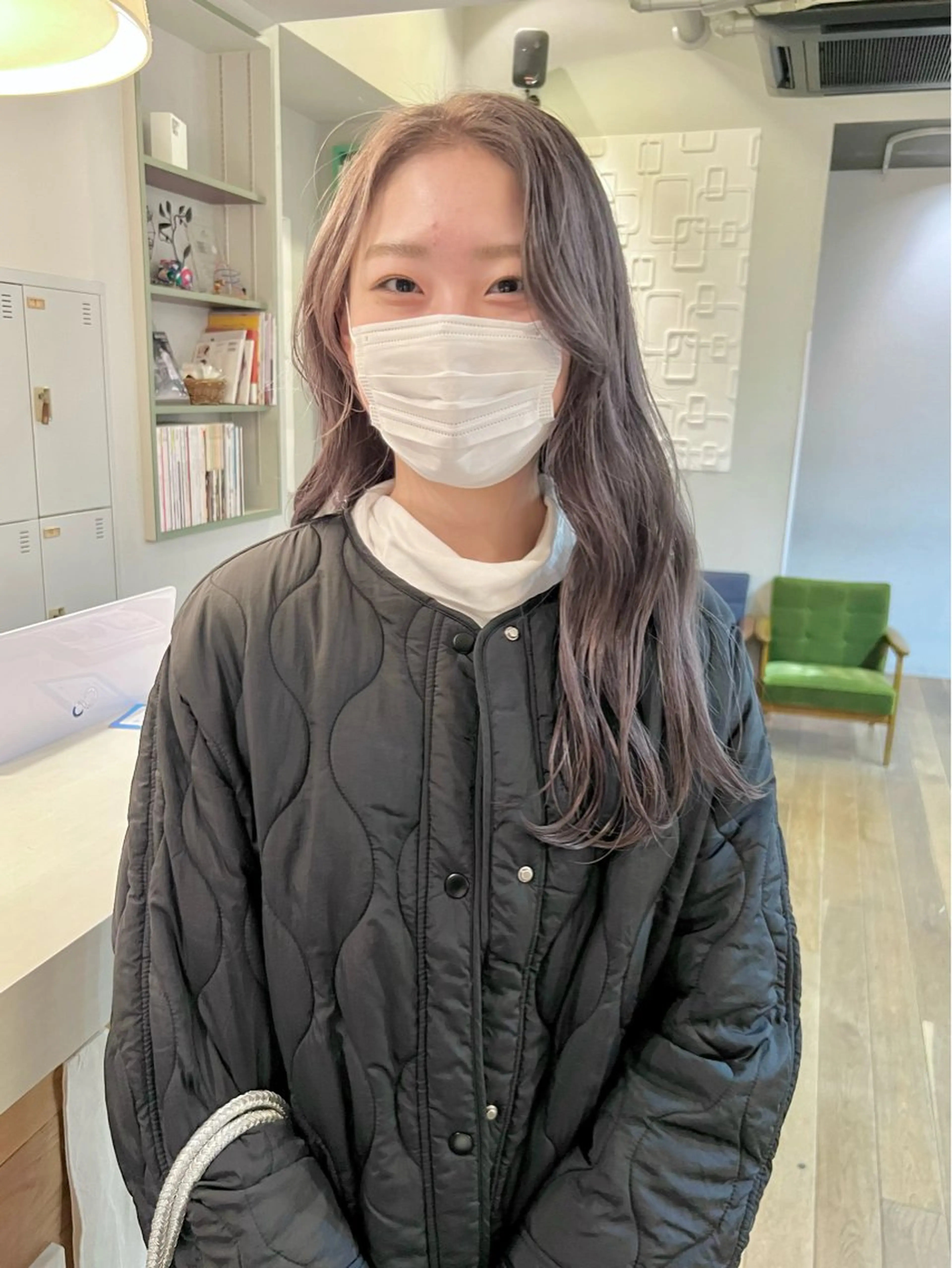 ロング カラー ブリーチ ラベンダーカラー ラベンダーグレー 古川 晴輝のヘアスタイル