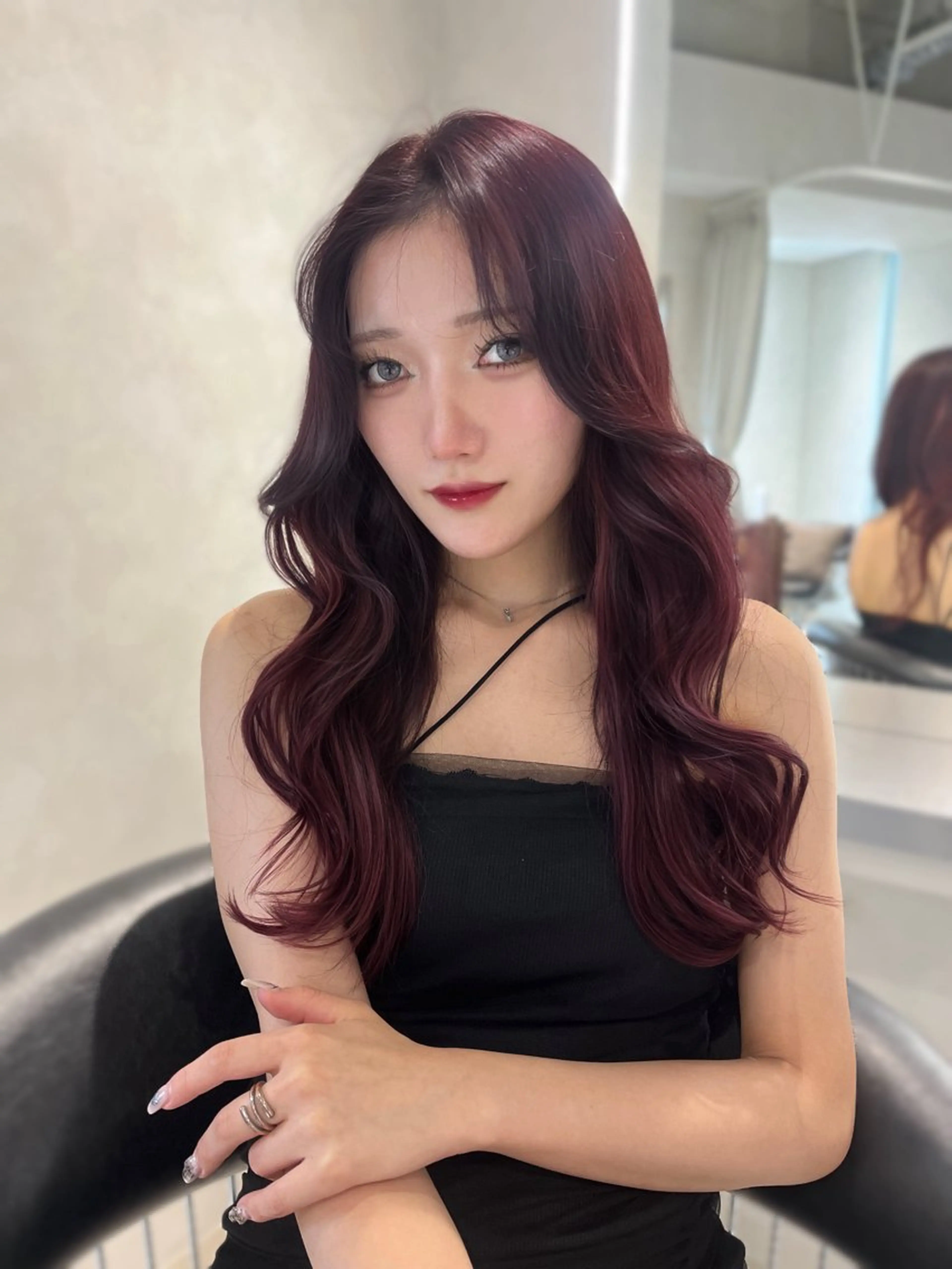 カラー 韓国メンズ特化 ダウン・毛流れパーマのヘアスタイル