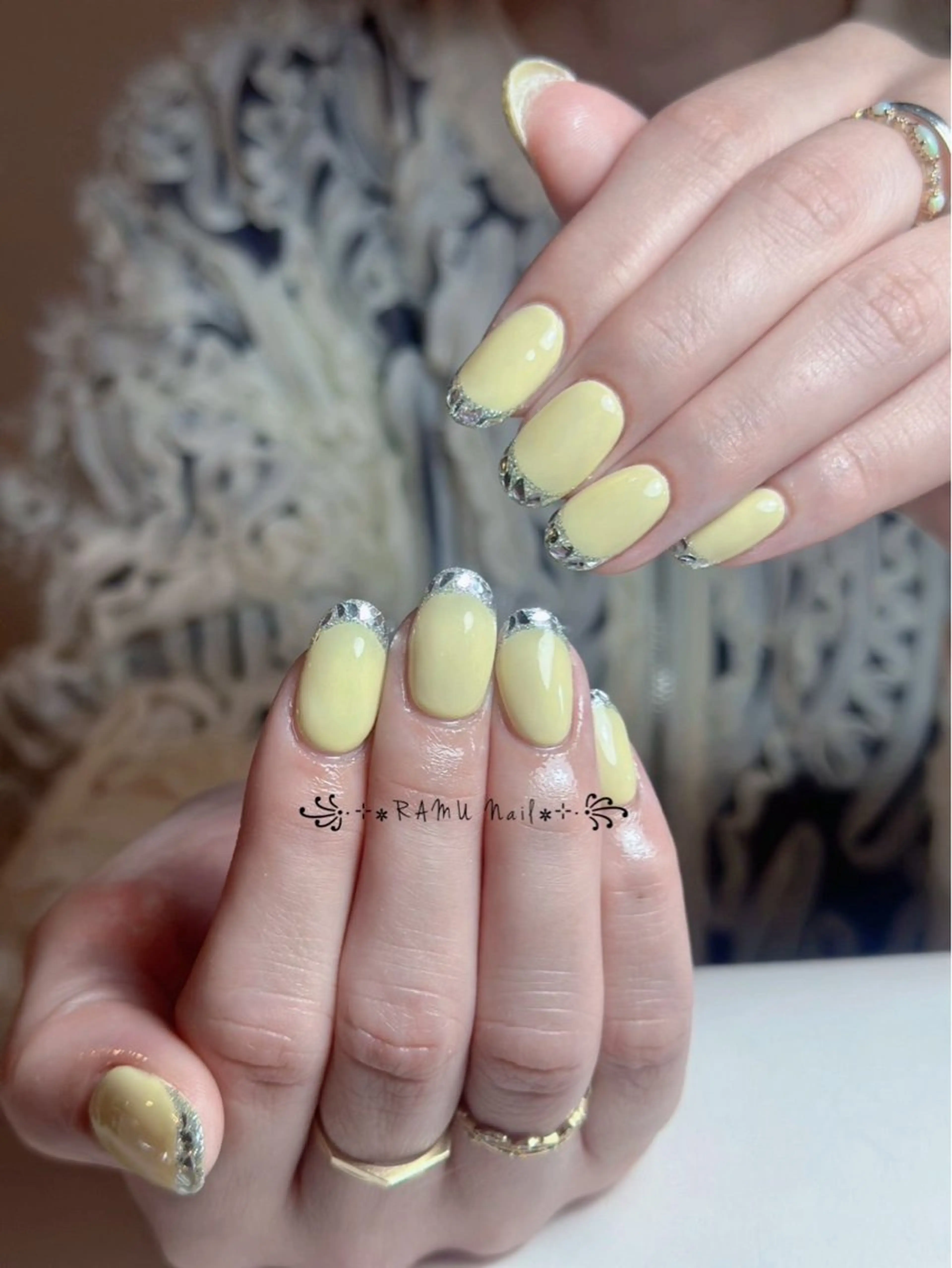 ネイル チークネイル フレンチネイル グラデーション キラキラネイル 韓国ネイル ハンドネイル RAMU_Nail 池袋店のネイルデザイン